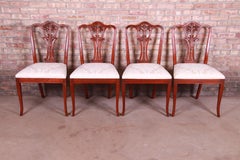 Baker Furniture French Carved Mahogany Dining Chairs, Set of Four