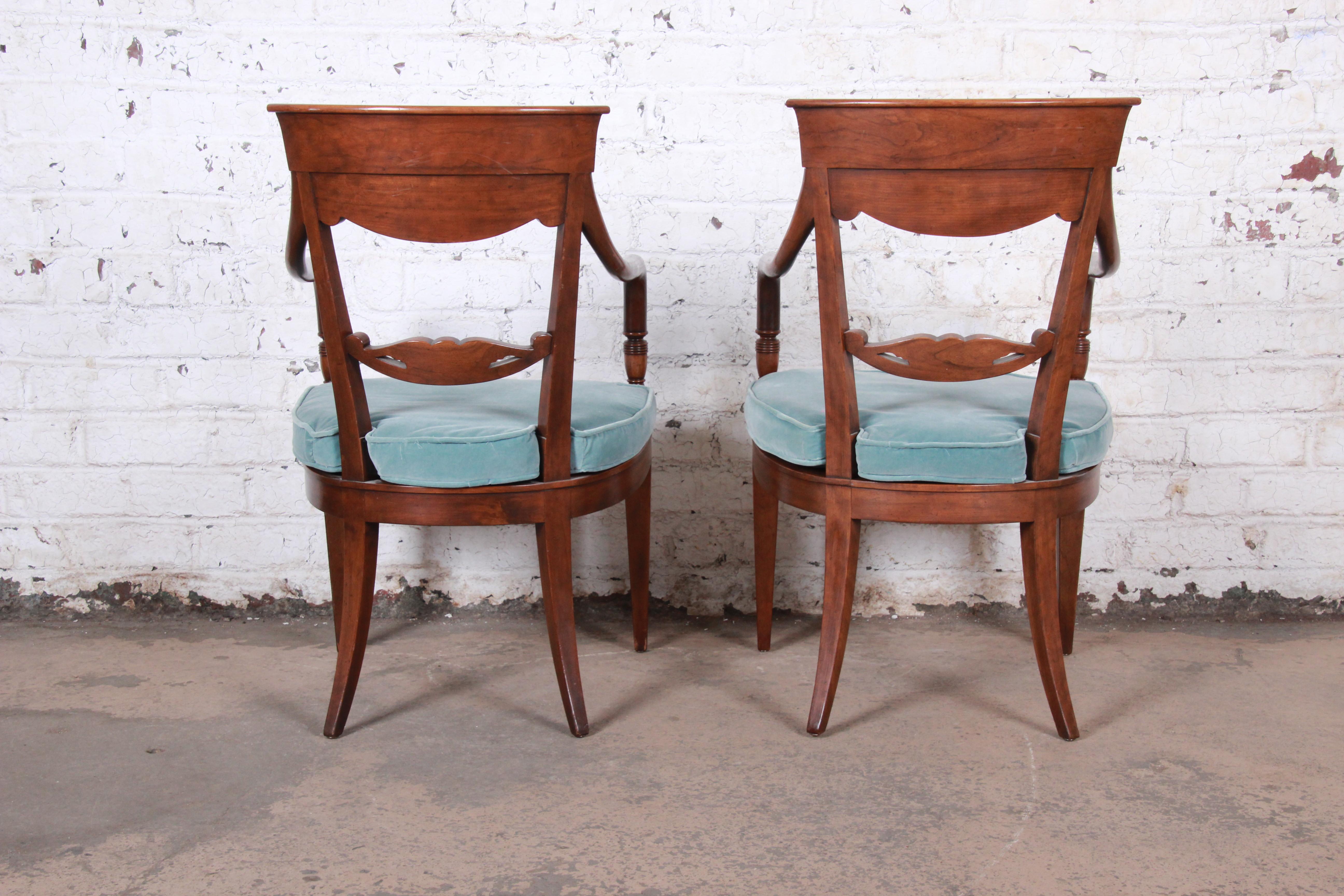 Baker Furniture French Carved Walnut Lounge Chairs, Pair 2