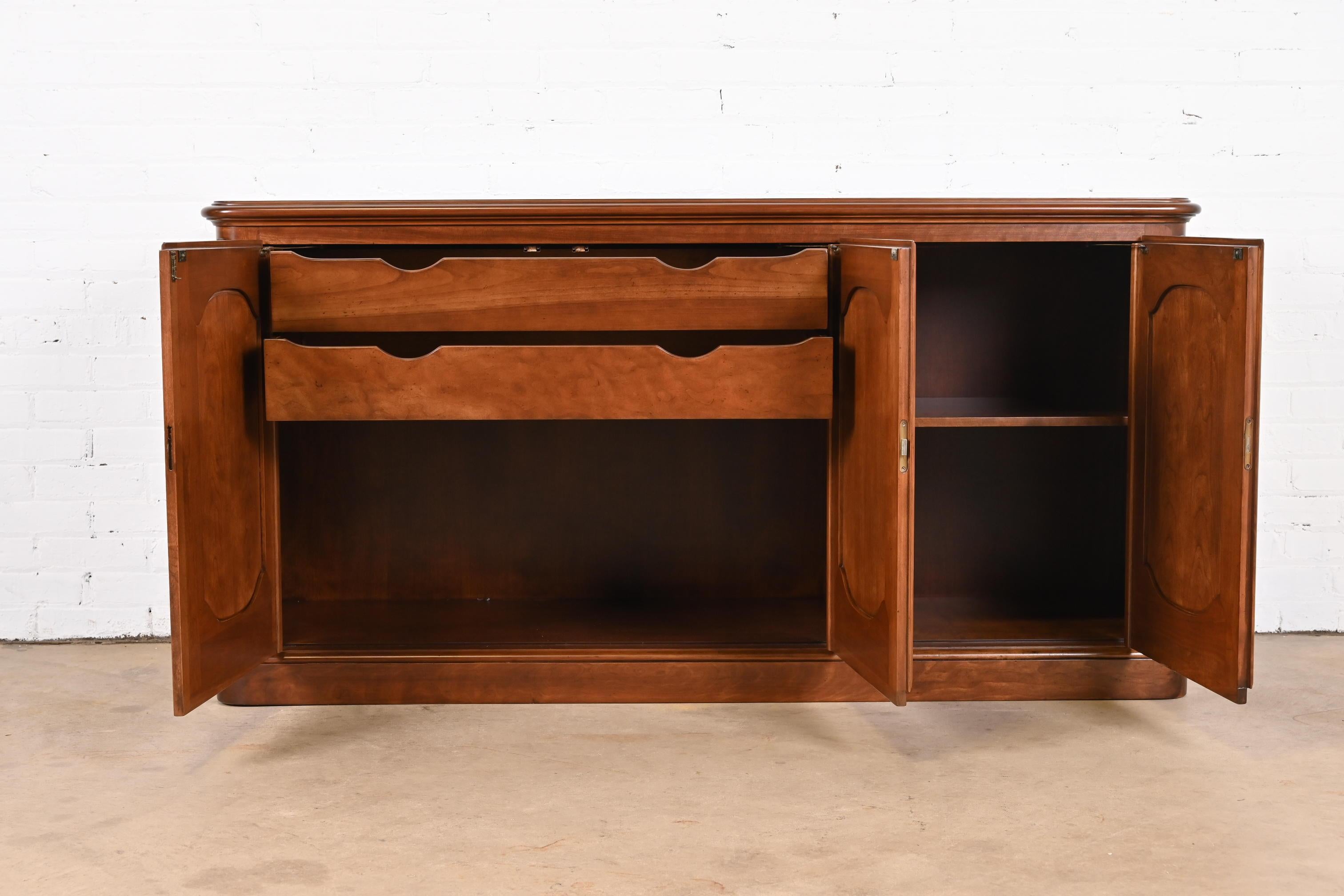 Baker Furniture French Country Cherry Wood Sideboard Credenza, Newly Refinished 4