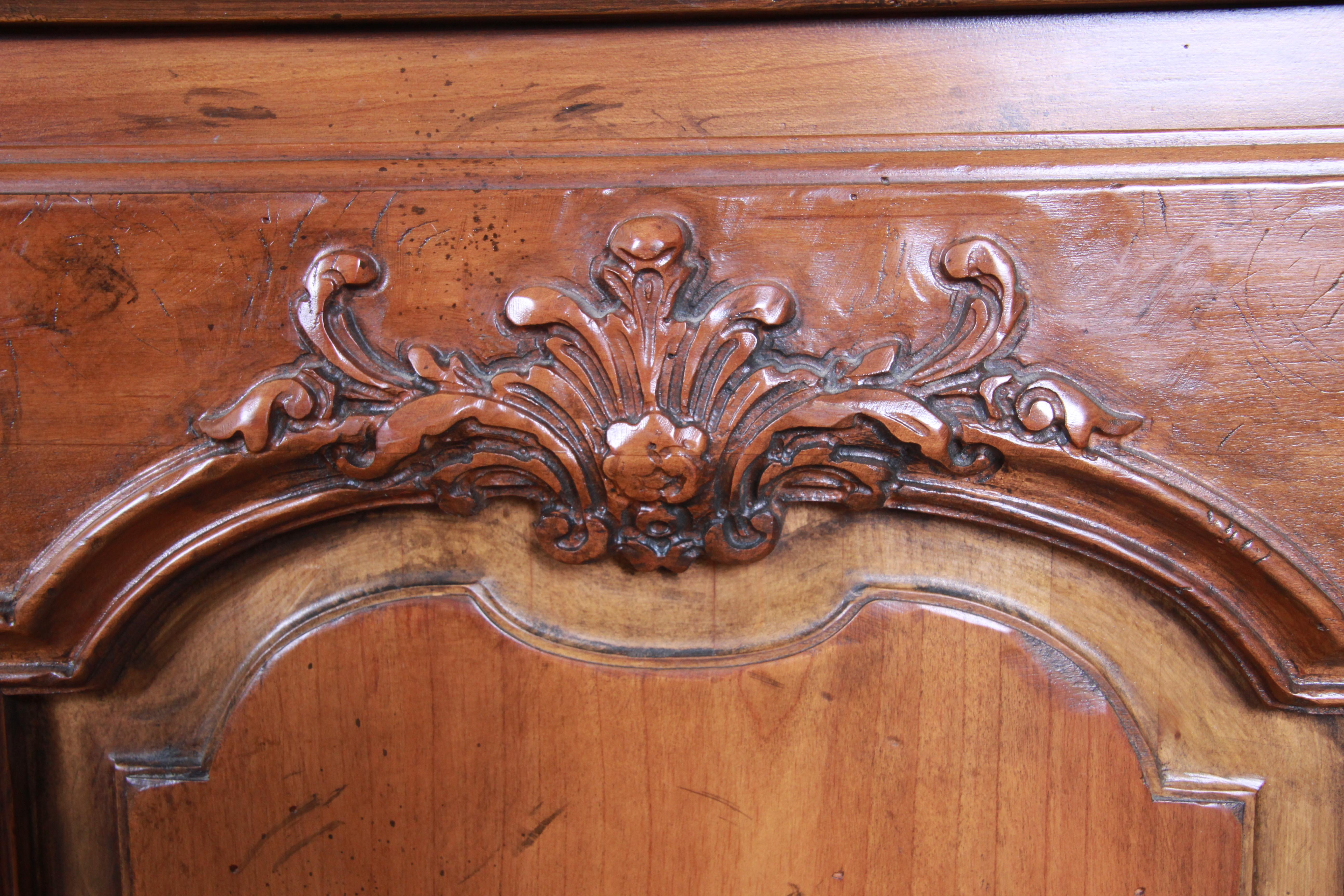 Baker Furniture French Country Cherry Wood Sideboard Credenza or Bar Cabinet 6