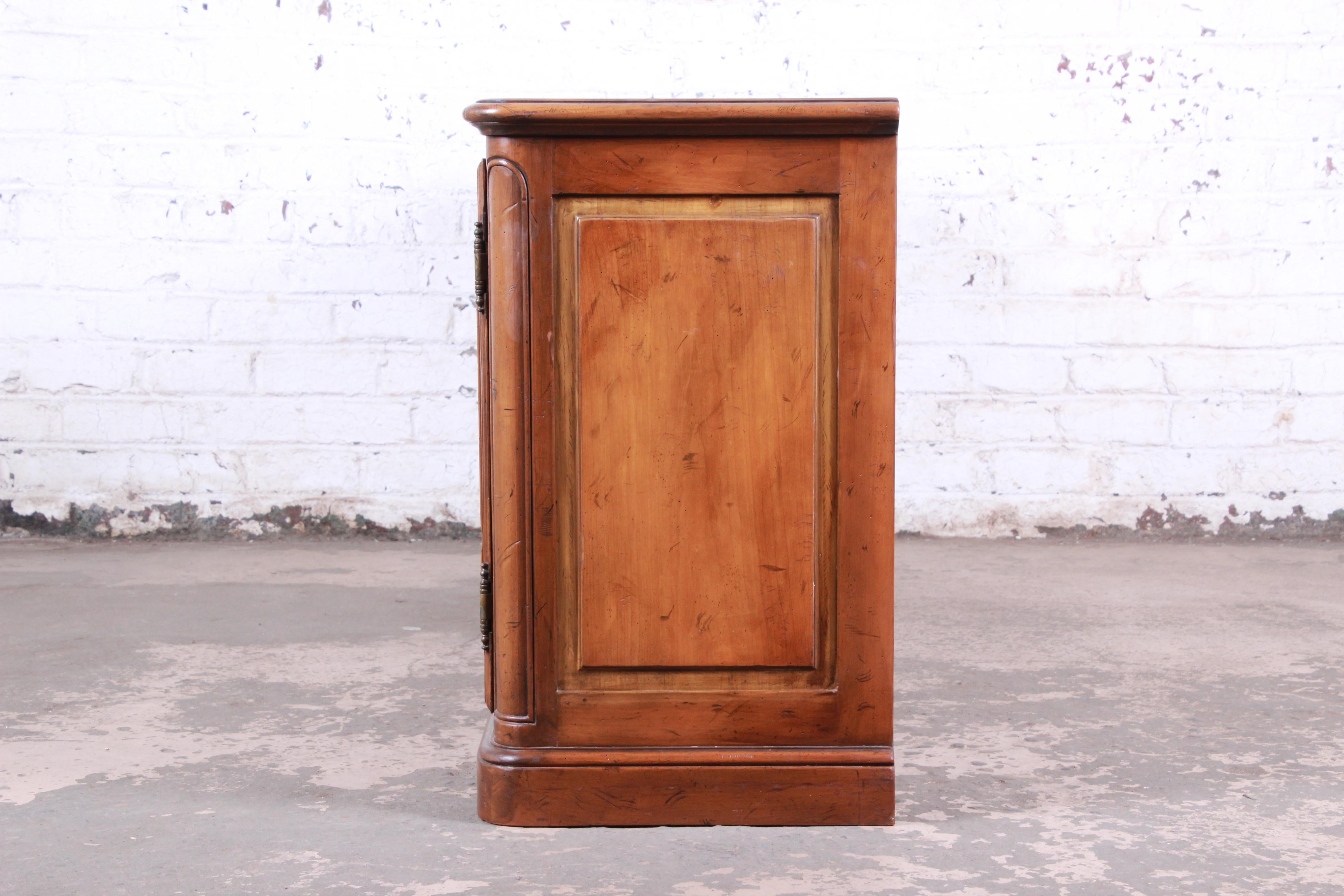 Baker Furniture French Country Cherry Wood Sideboard Credenza or Bar Cabinet 8