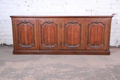 Baker Furniture French Country Cherry Wood Sideboard Credenza or Bar Cabinet