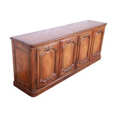 Baker Furniture French Country Cherry Wood Sideboard Credenza or Bar Cabinet