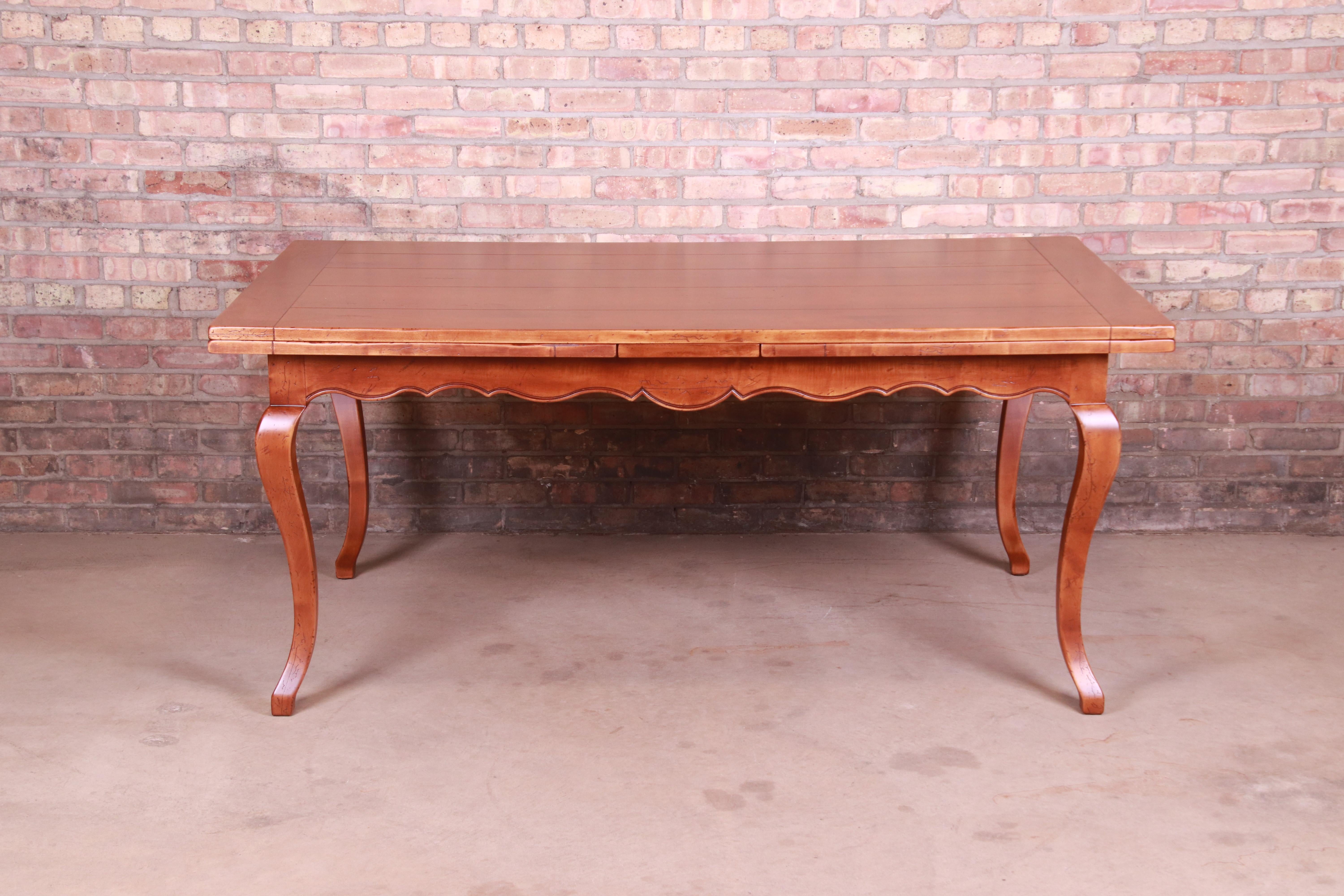 Italian Baker Furniture French Country Harvest Farm Table, Newly Refinished For Sale