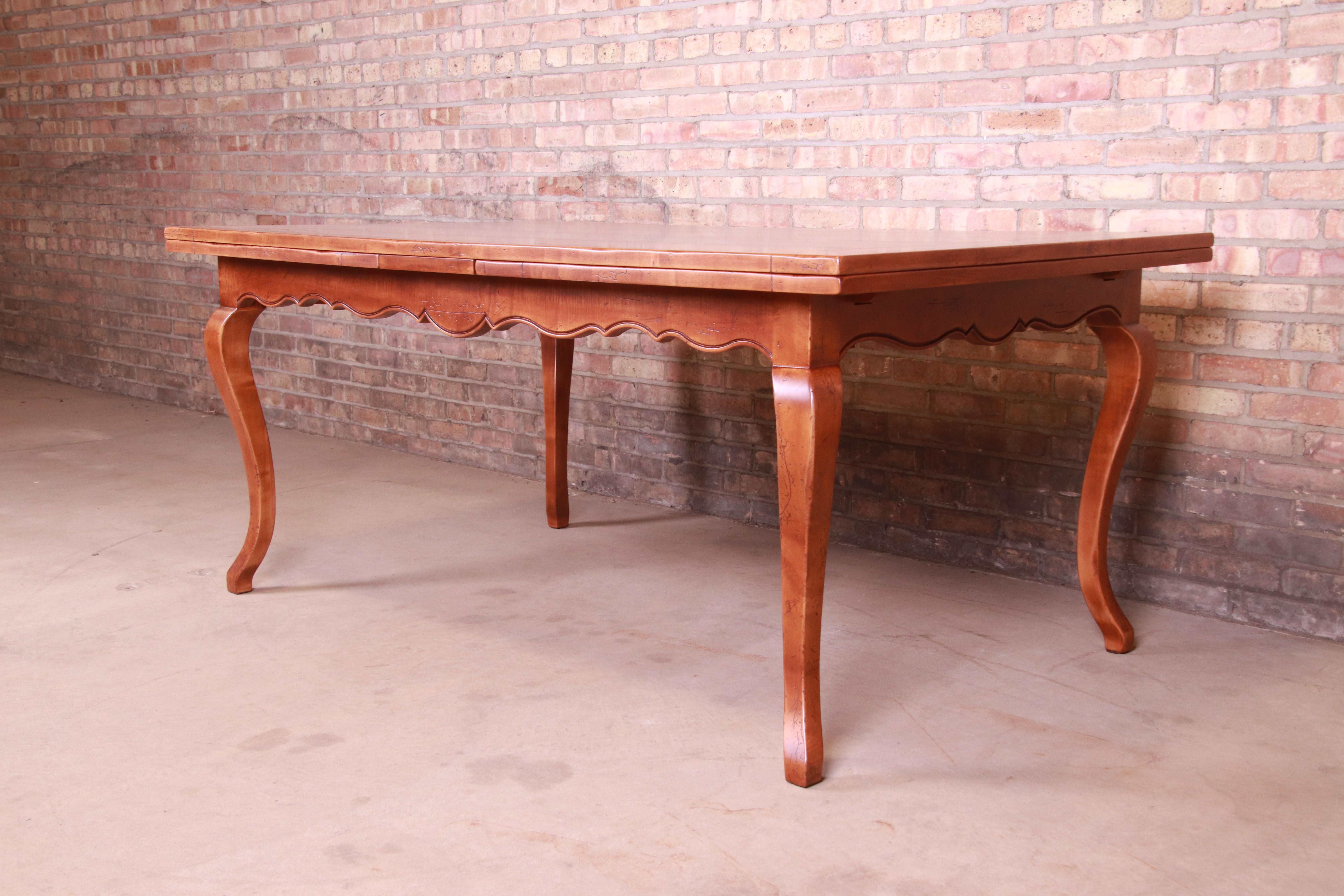 Maple Baker Furniture French Country Harvest Farm Table, Newly Refinished For Sale