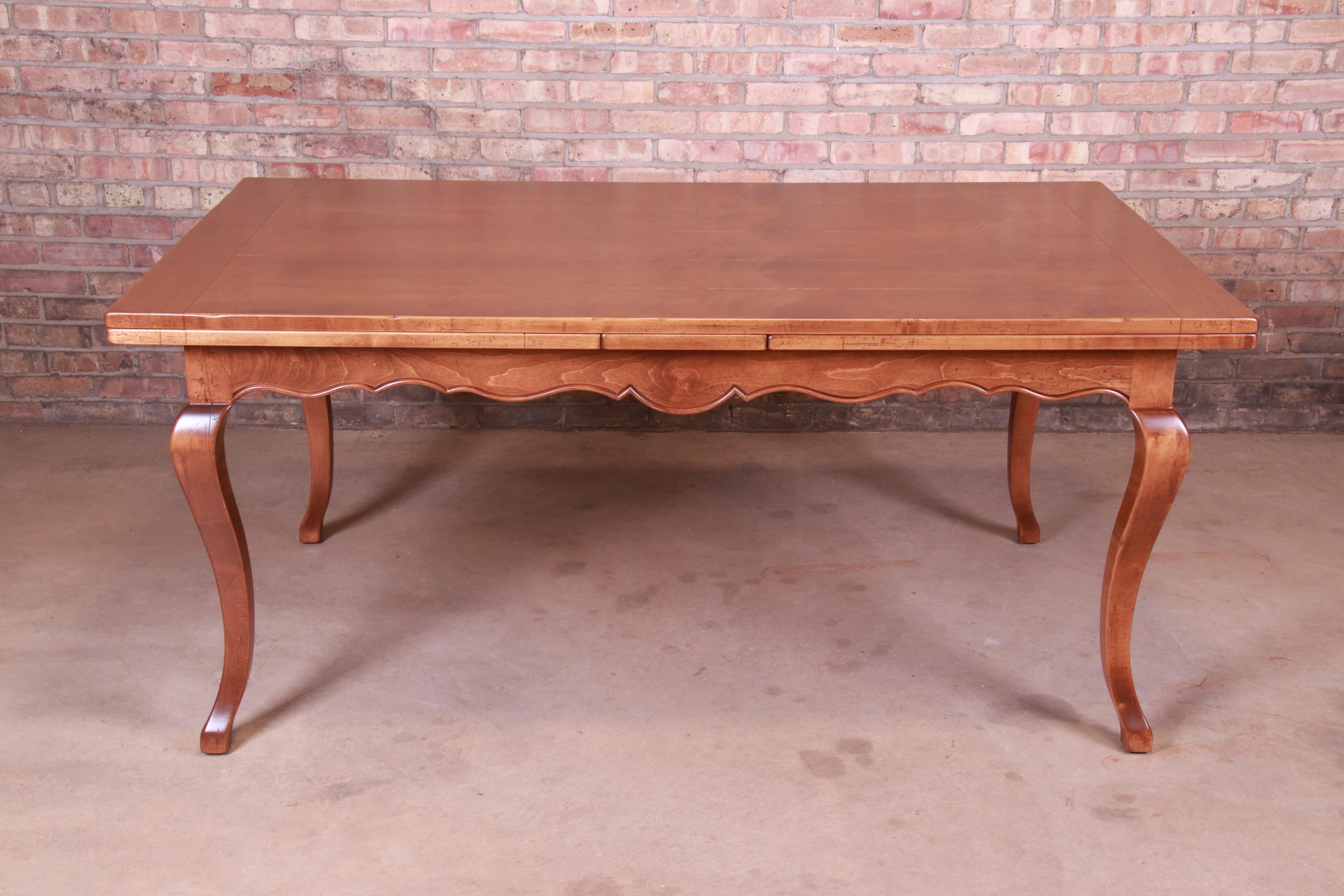 Baker Furniture French Country Harvest Farm Table, Newly Restored In Good Condition In South Bend, IN