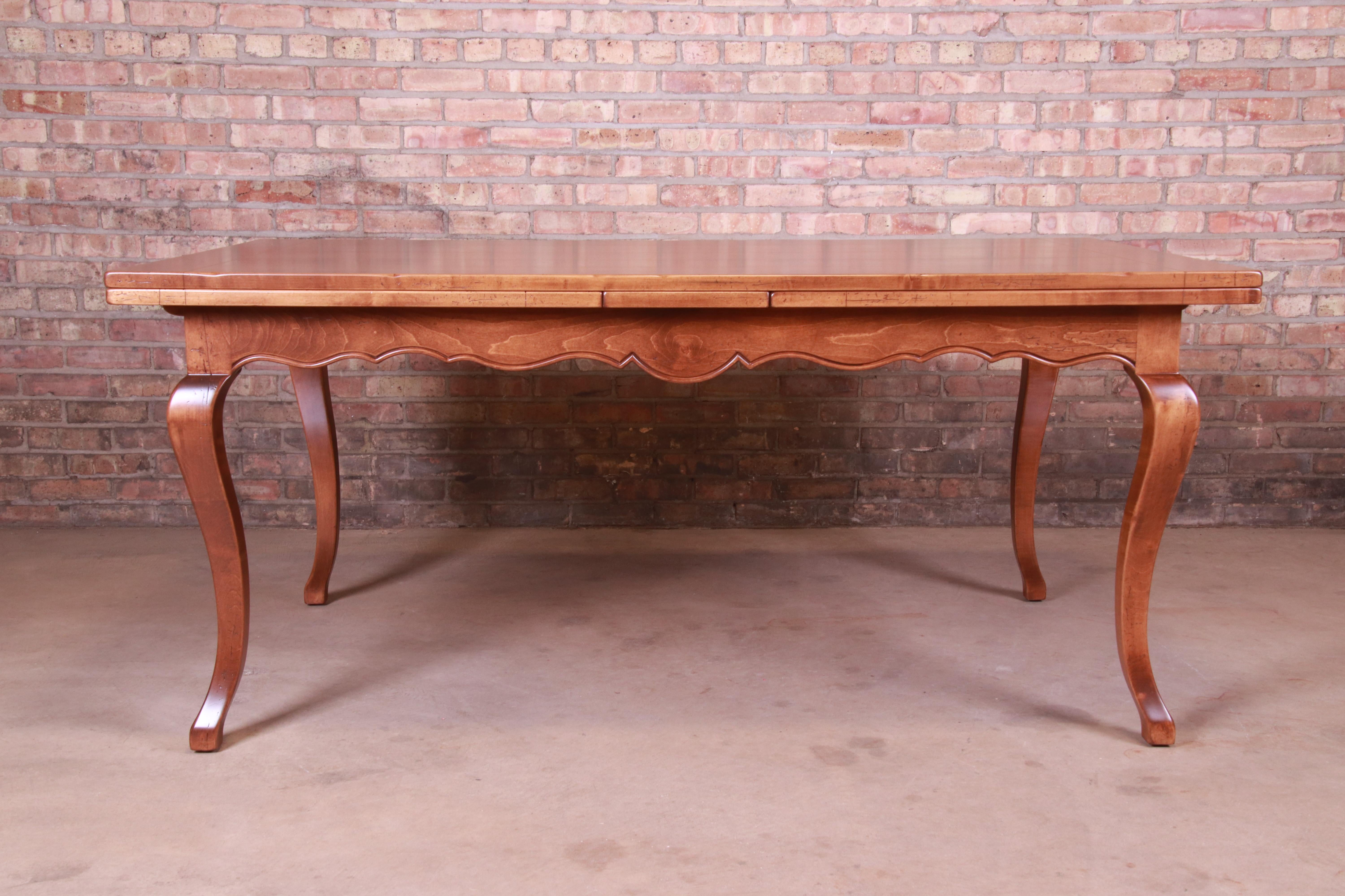 20th Century Baker Furniture French Country Harvest Farm Table, Newly Restored