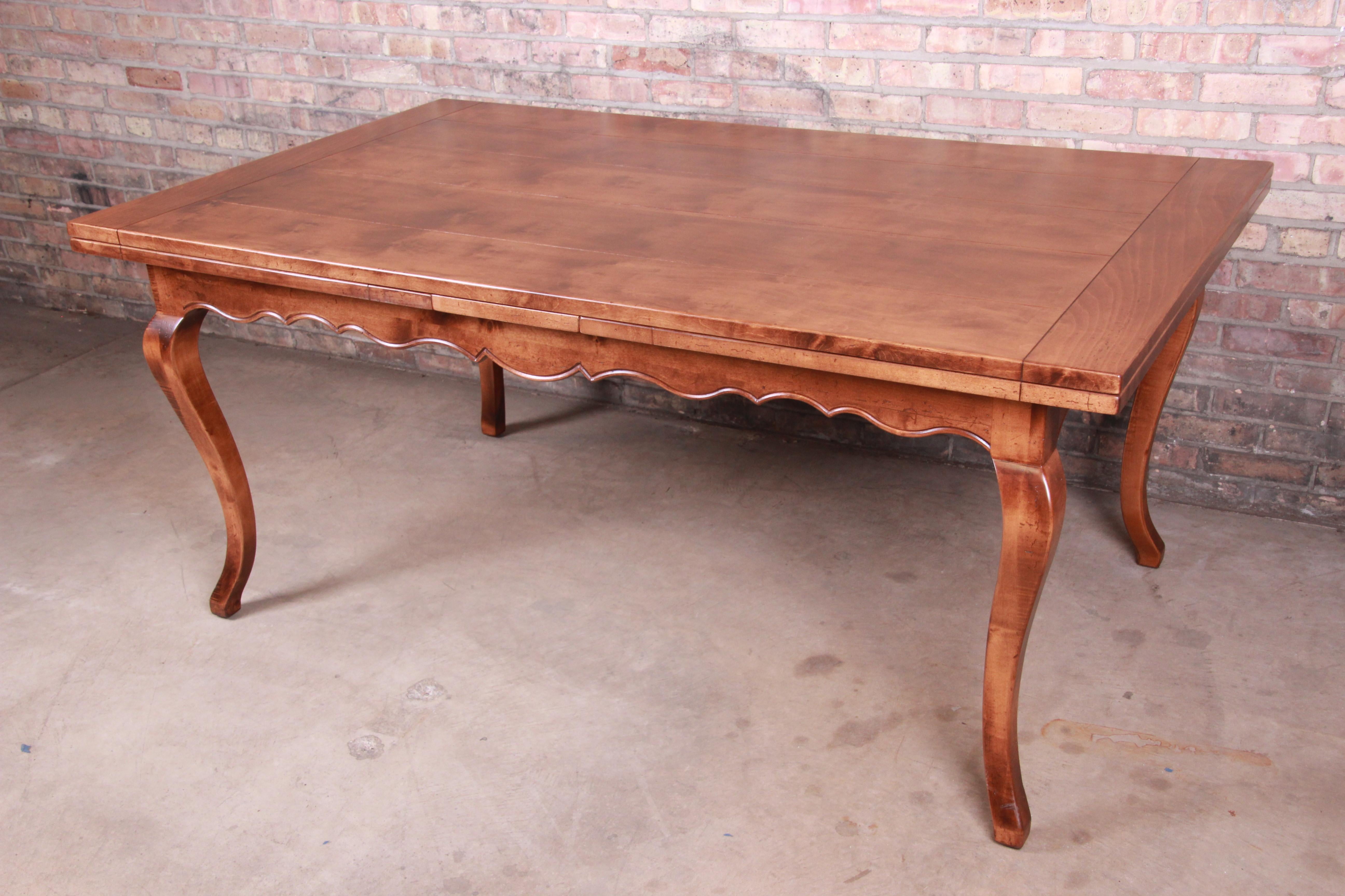 20th Century Baker Furniture French Country Harvest Farm Table, Newly Restored
