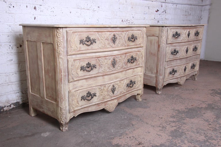 Baker Furniture French Country ThreeDrawer Bachelor Chests or Large
