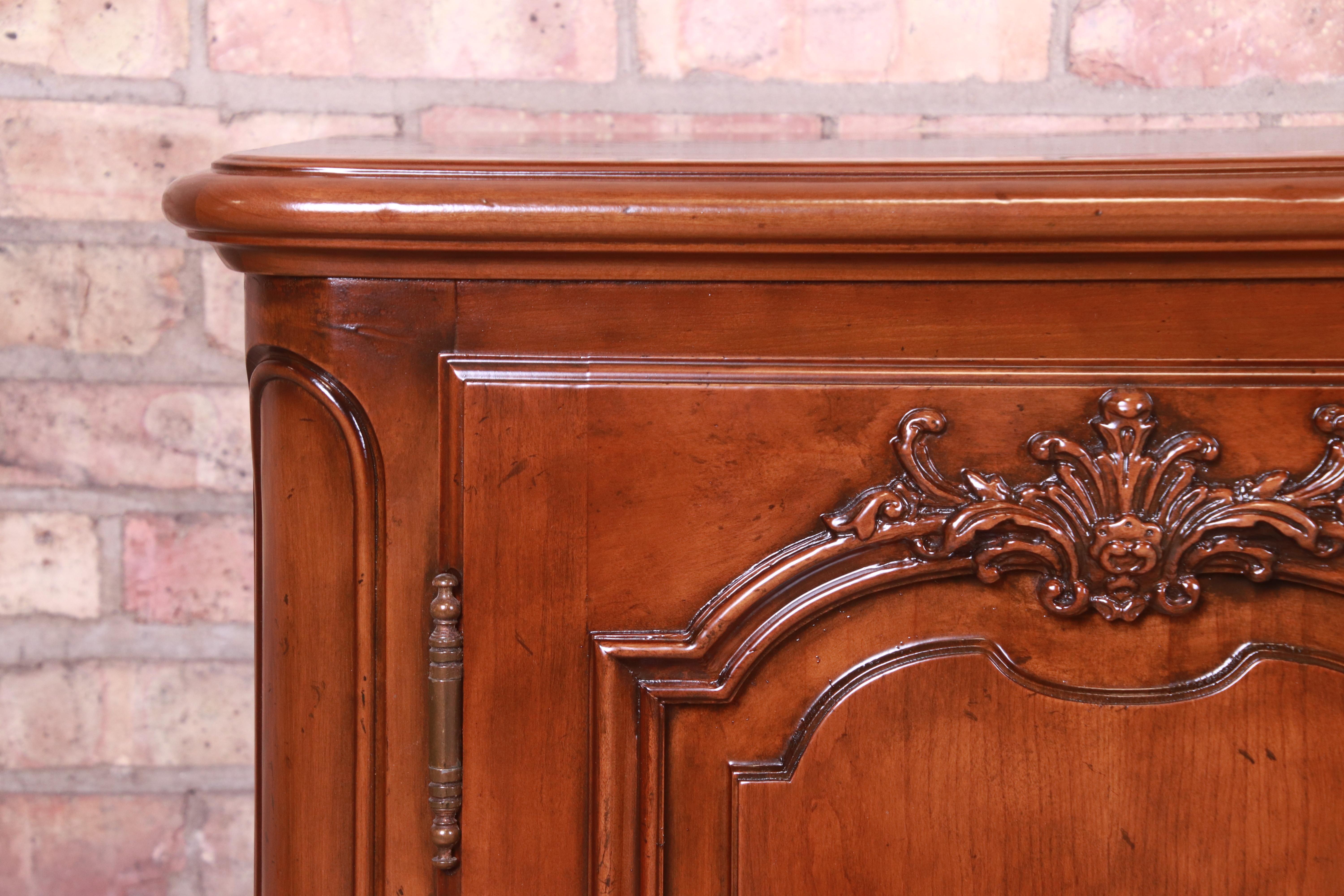 Baker Furniture French Country Walnut Sideboard Credenza, Newly Refinished 5