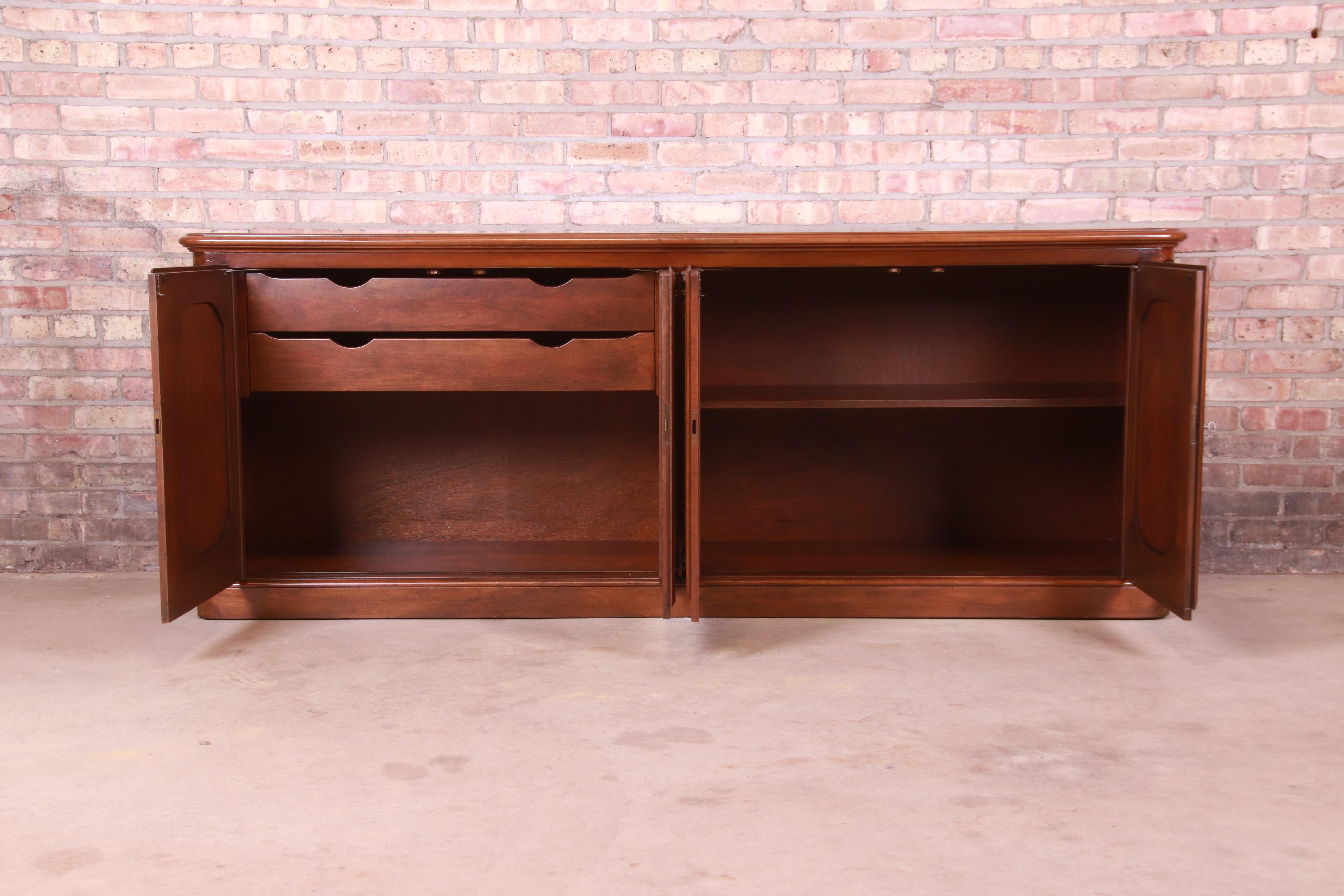Baker Furniture French Country Walnut Sideboard Credenza, Newly Refinished 1