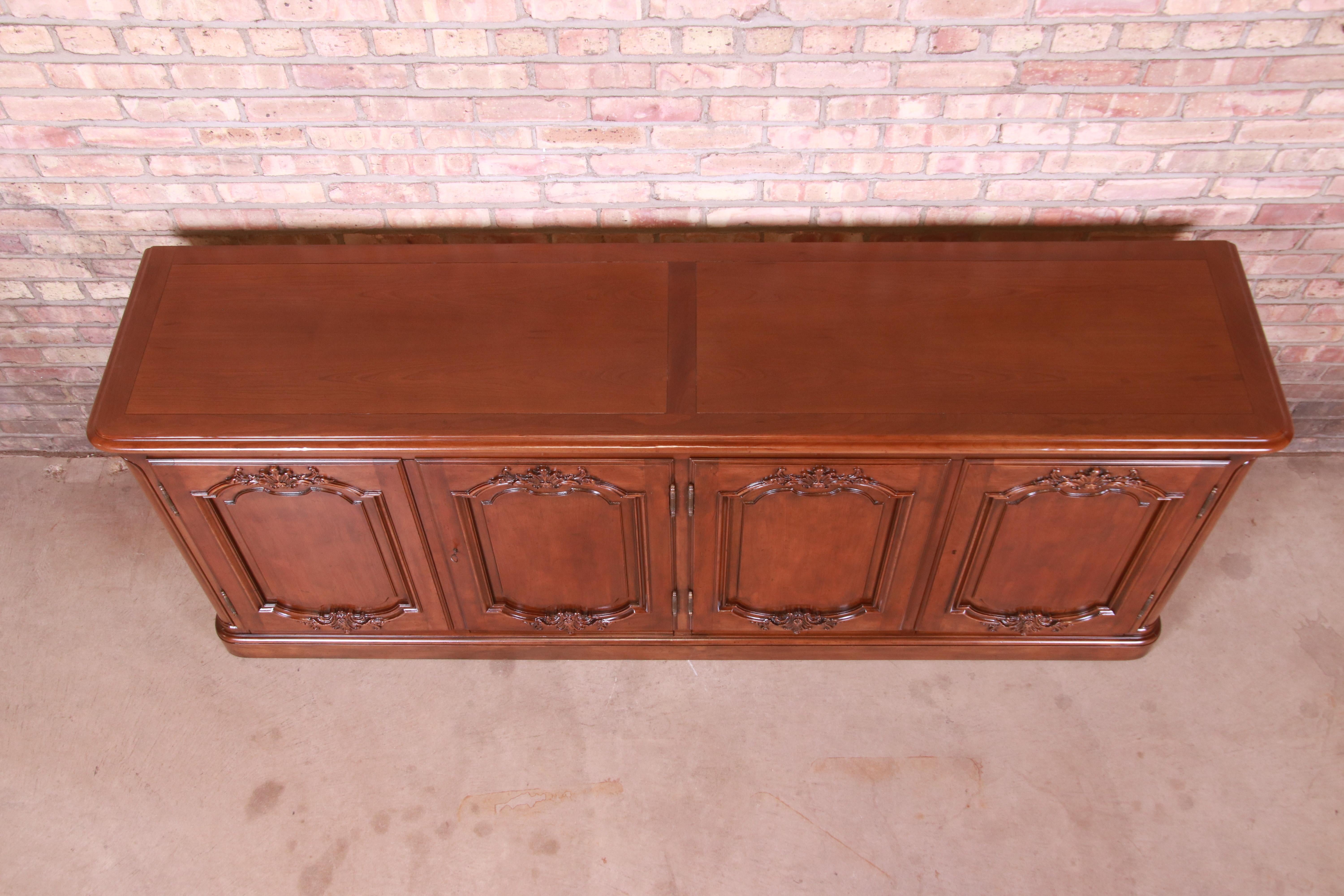 Baker Furniture French Country Walnut Sideboard Credenza, Newly Refinished 3