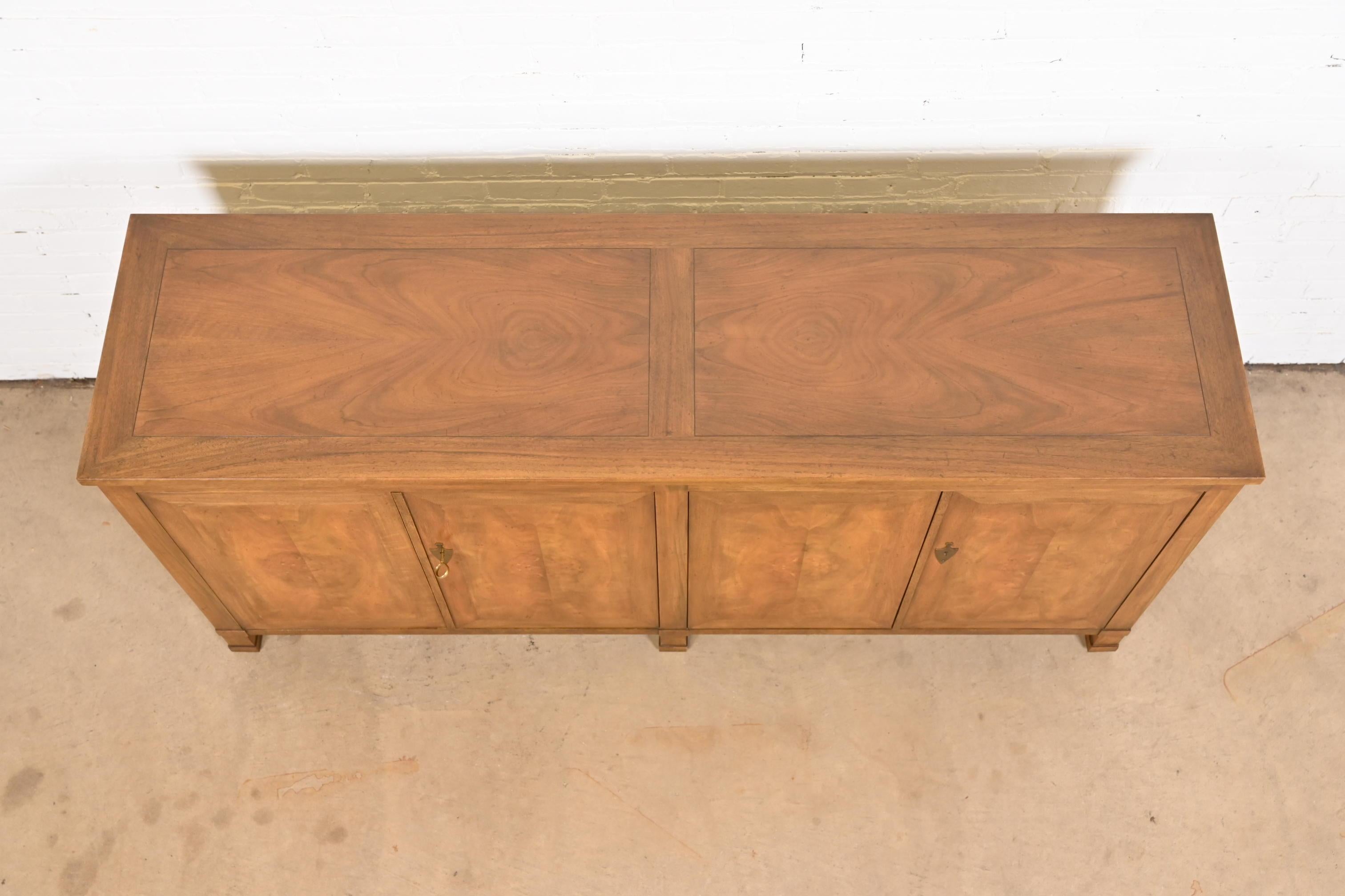 Baker Furniture French Empire Burled Walnut Sideboard or Bar Cabinet 5