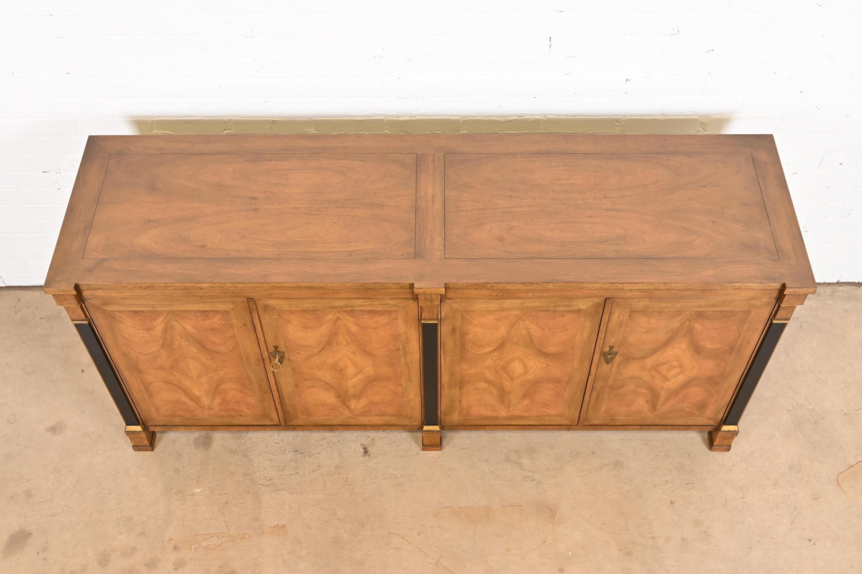 Baker Furniture French Empire Burled Walnut Sideboard or Bar Cabinet 8