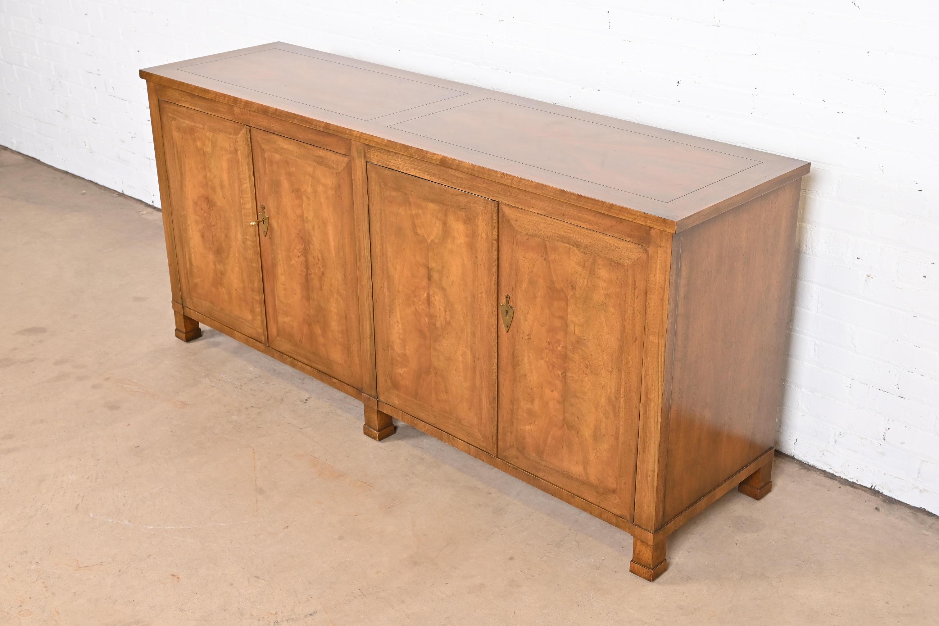Mid-20th Century Baker Furniture French Empire Burled Walnut Sideboard or Bar Cabinet