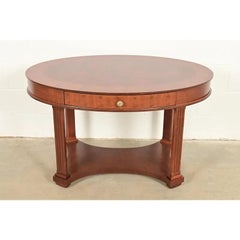 Baker Furniture French Empire Carved Cherry Center Table, Newly Refinished
