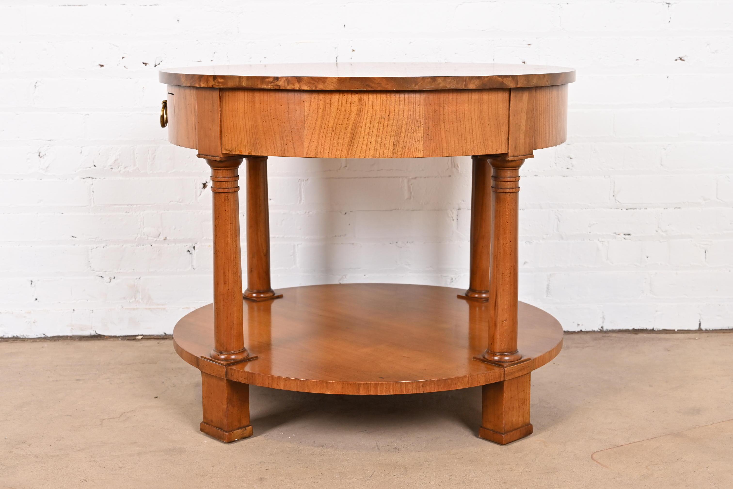 Baker Furniture French Empire Cherry and Burl Wood Tea Table with Starburst Top 9