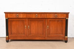 Baker Furniture French Empire Cherry Wood and Parcel Ebonized Sideboard