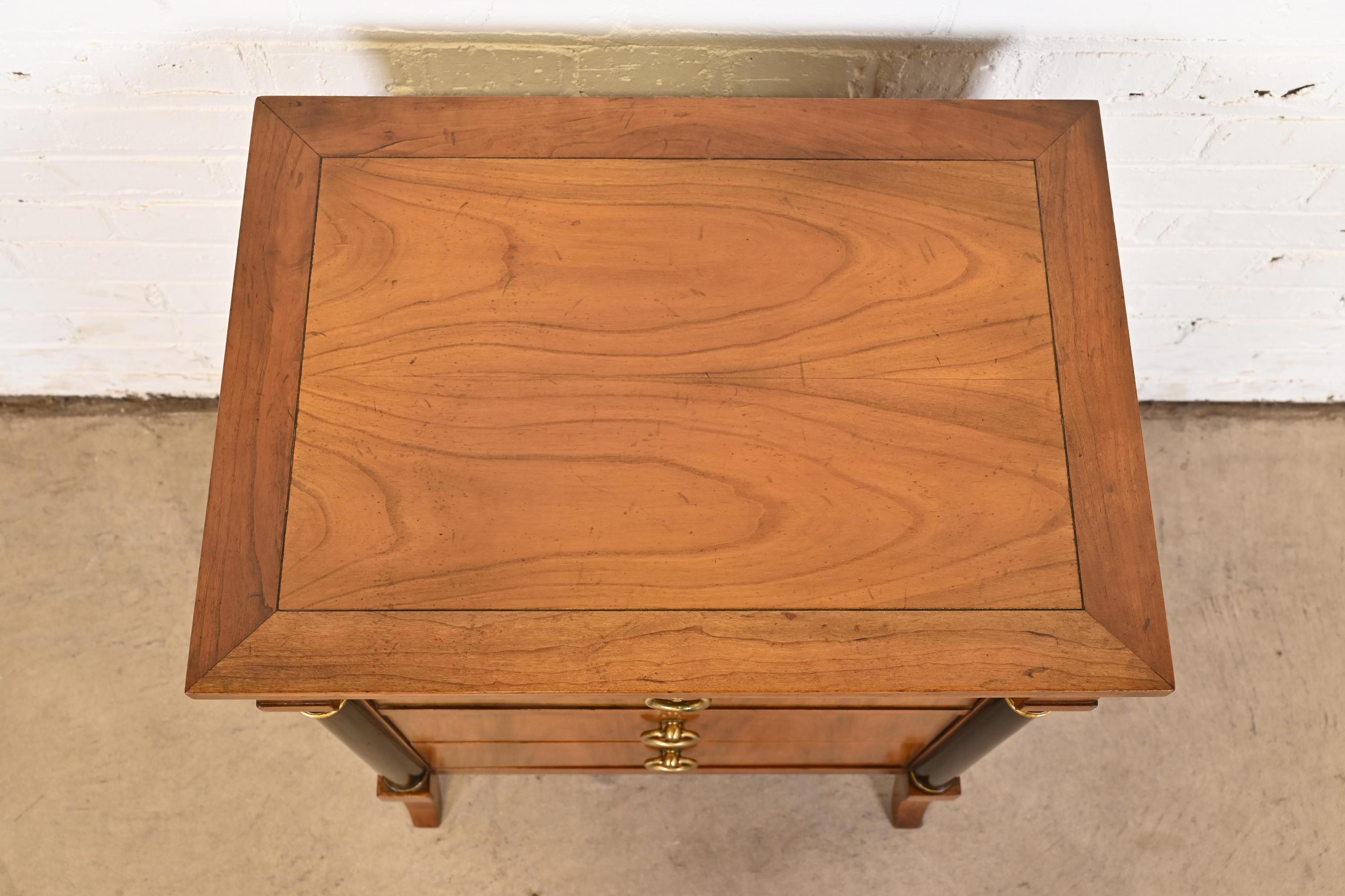 Baker Furniture French Empire Cherry Wood Bachelor Chest or Nightstand, 1960s For Sale 8