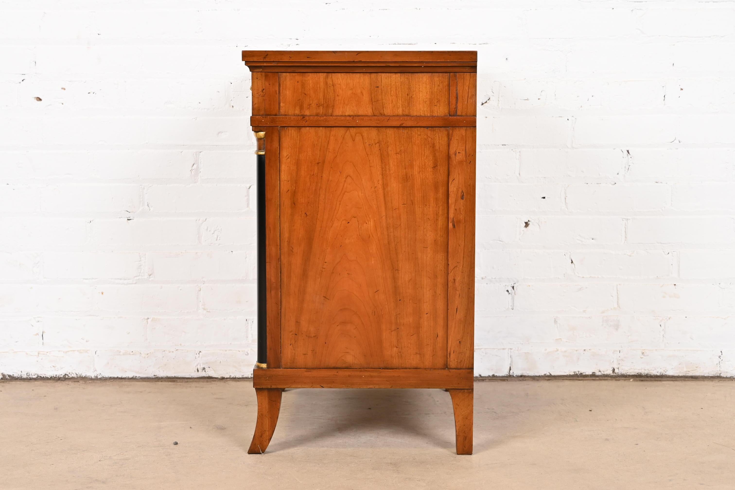 Baker Furniture French Empire Cherry Wood Bachelor Chest or Nightstand, 1960s For Sale 9