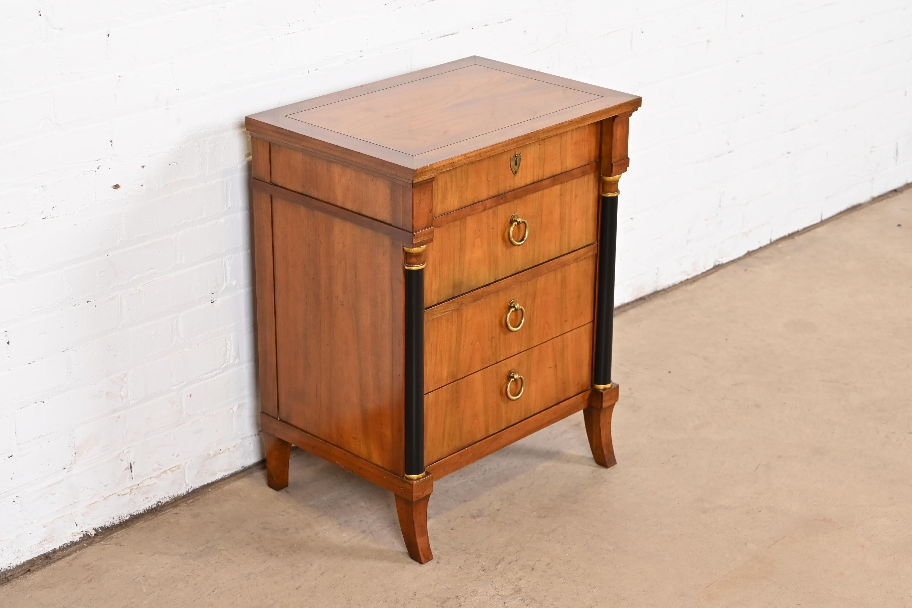 Mid-20th Century Baker Furniture French Empire Cherry Wood Bachelor Chest or Nightstand, 1960s For Sale