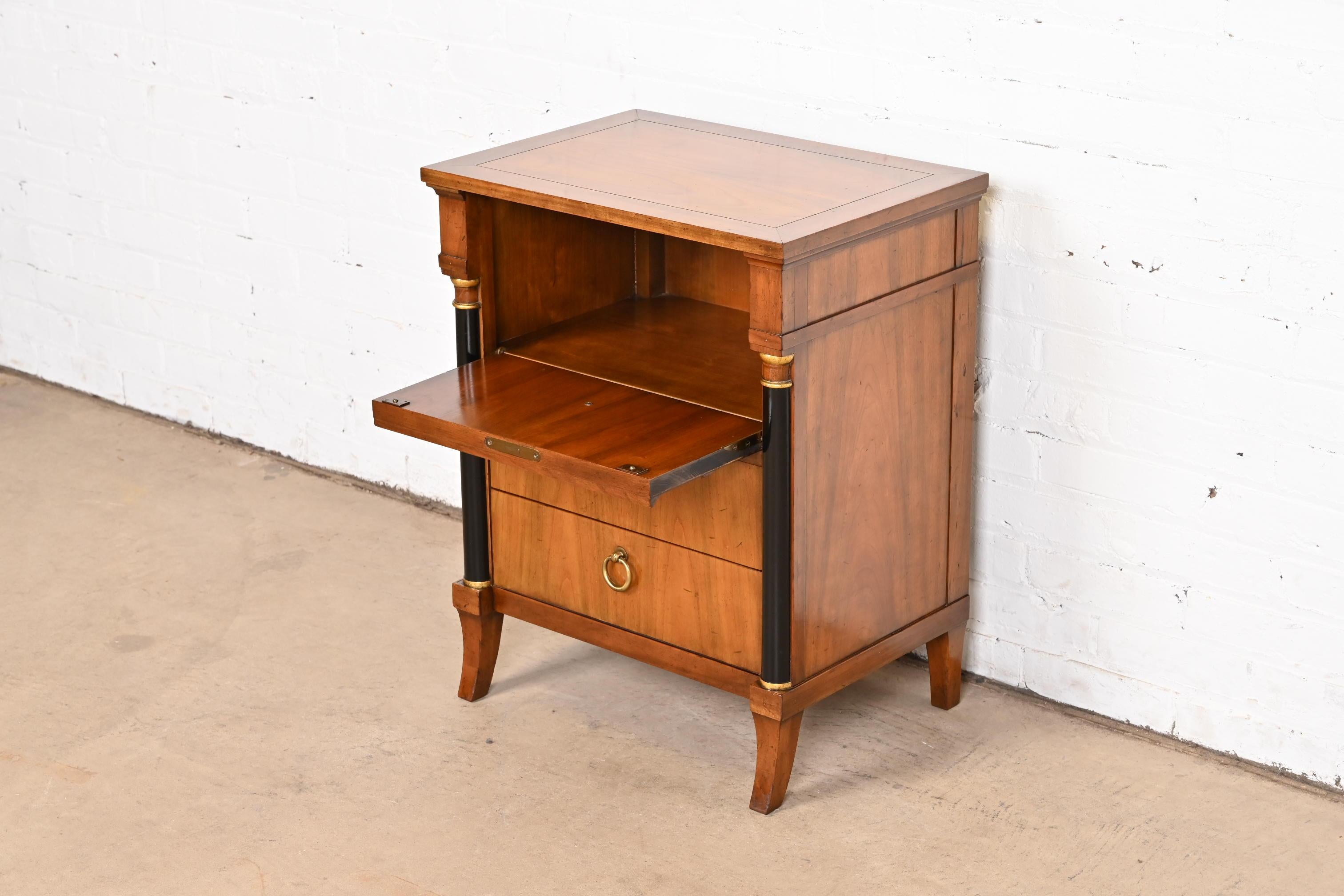 Baker Furniture French Empire Cherry Wood Bachelor Chest or Nightstand, 1960s For Sale 3