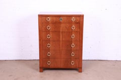 Baker Furniture French Empire Cherry Wood Highboy Dresser, Newly Refinished