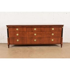 Baker Furniture French Empire Cherry Wood Triple Dresser or Credenza, Refinished