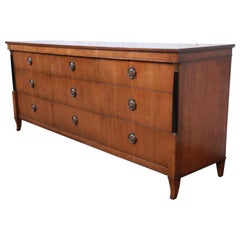 Vintage Baker Furniture French Empire Cherrywood Triple Dresser or Credenza