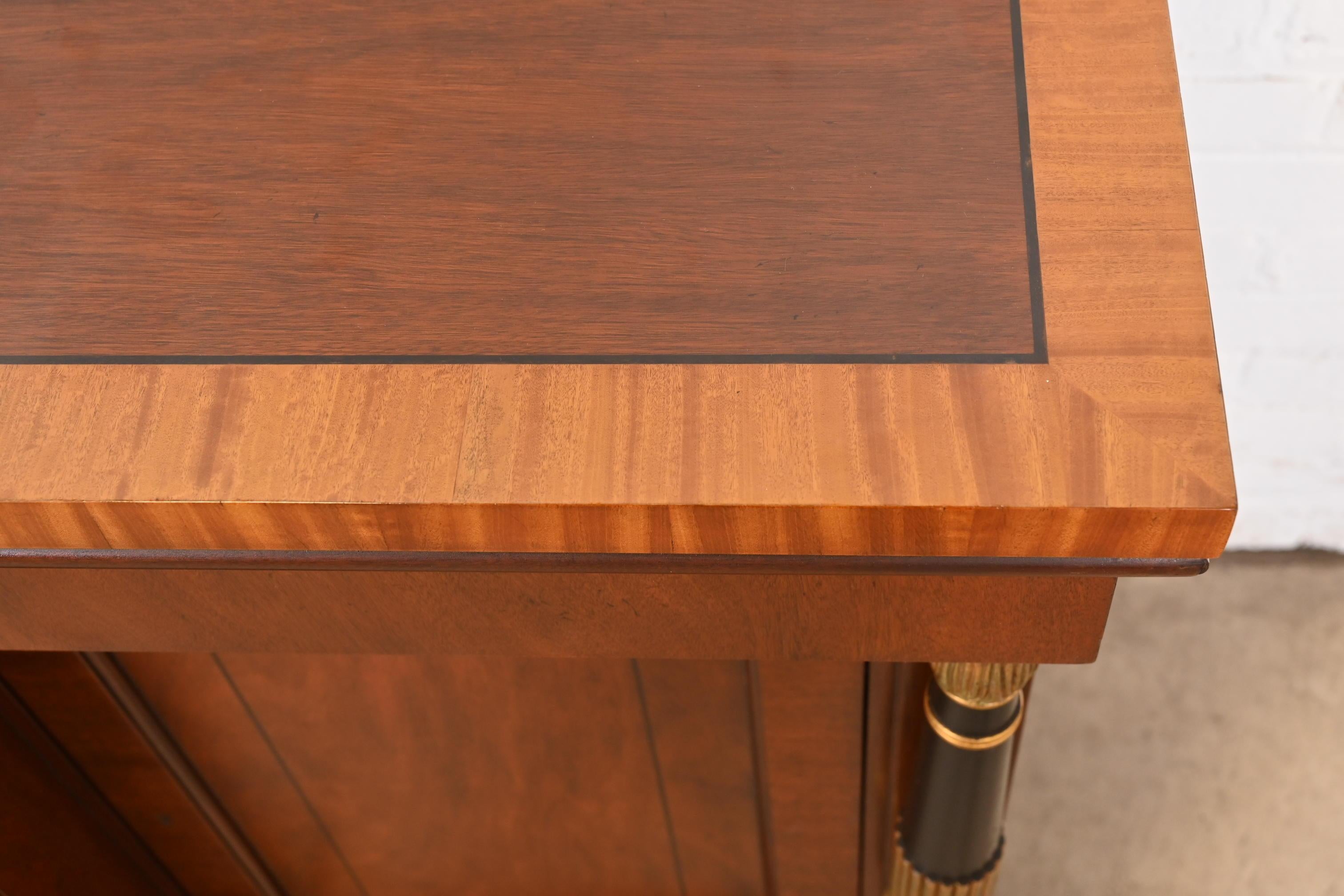 Baker Furniture French Empire Flame Mahogany Sideboard or Bar Cabinet 5