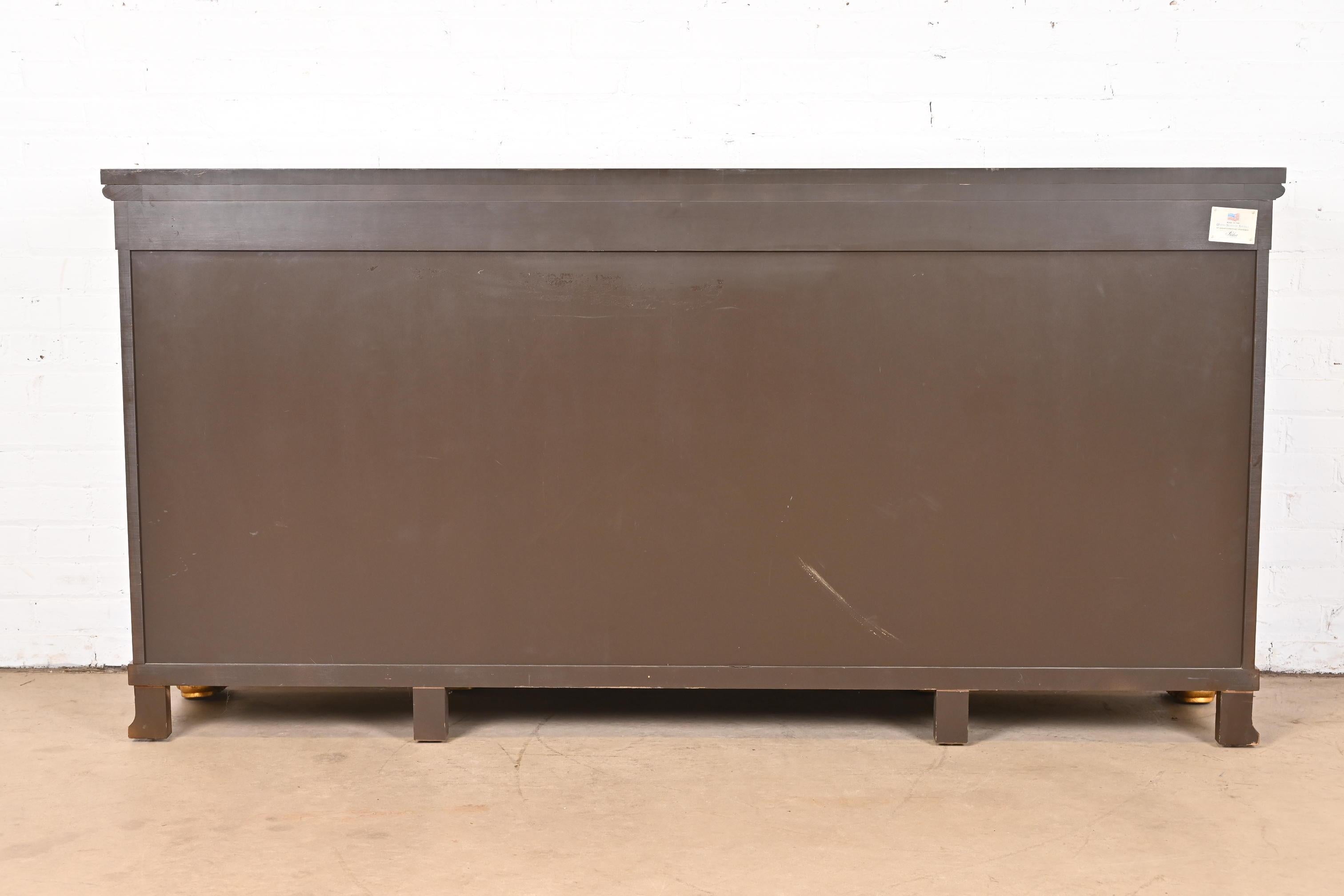 Baker Furniture French Empire Flame Mahogany Sideboard or Bar Cabinet 8