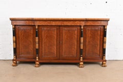 Baker Furniture French Empire Flame Mahogany Sideboard or Bar Cabinet