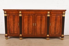 Baker Furniture French Empire Flame Mahogany Sideboard or Bar Cabinet
