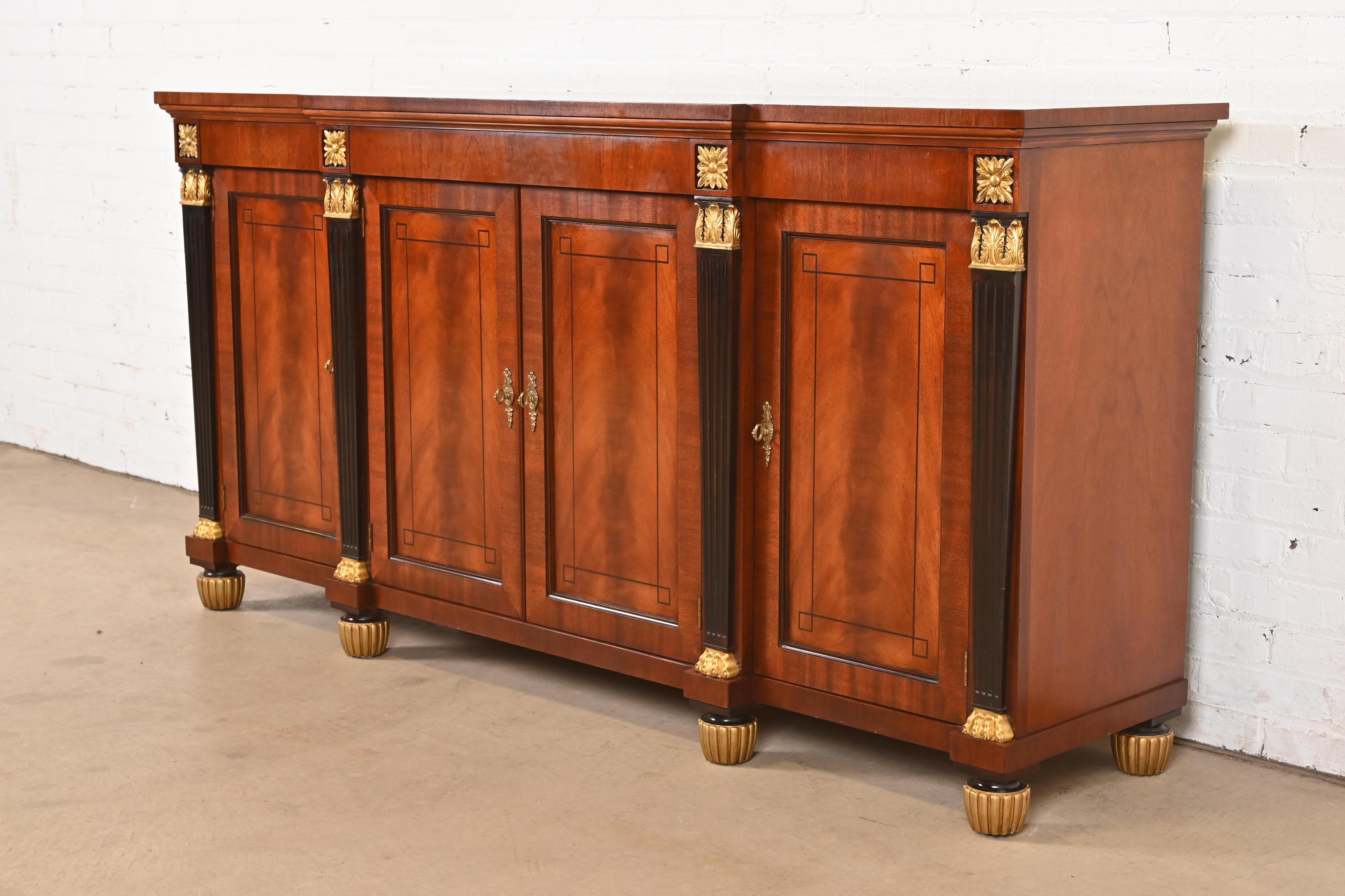 Americano Baker Furniture - Credenza o mobile bar in mogano a fiamma francese Empire Furniture in vendita
