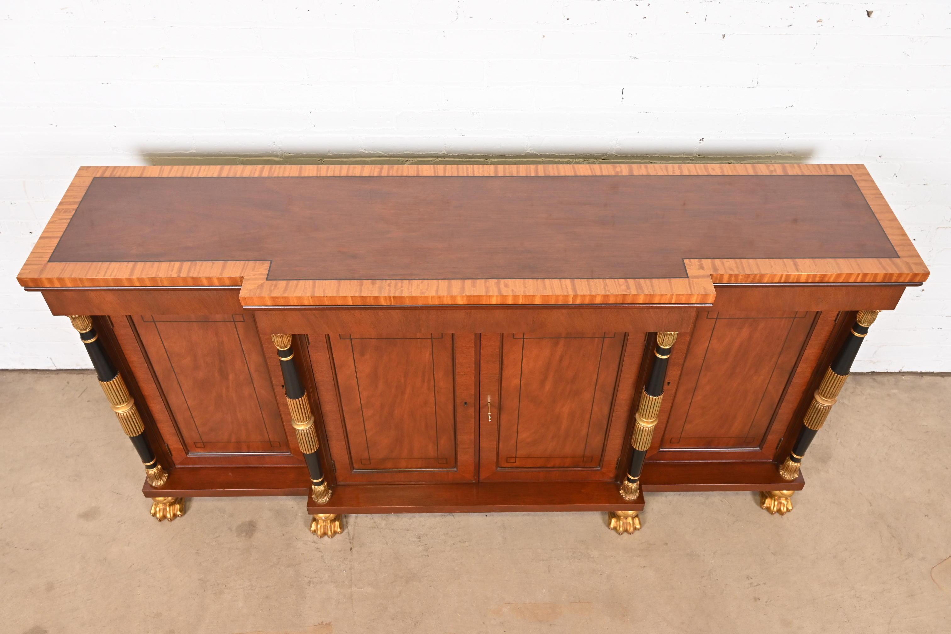 Baker Furniture French Empire Flame Mahogany Sideboard or Bar Cabinet 2