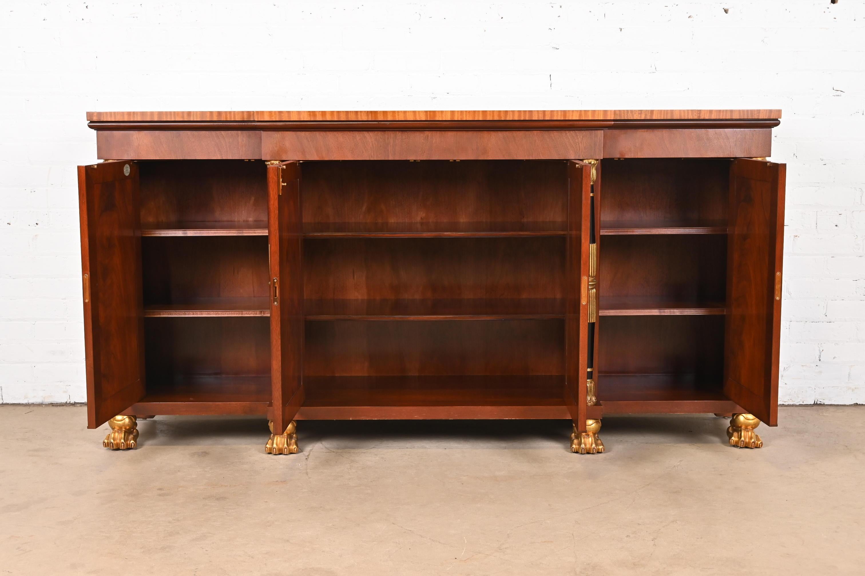 Baker Furniture French Empire Flame Mahogany Sideboard or Bar Cabinet 3