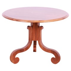 Retro Baker Furniture French Empire Fruitwood Pedestal Center Table, Newly Refinished