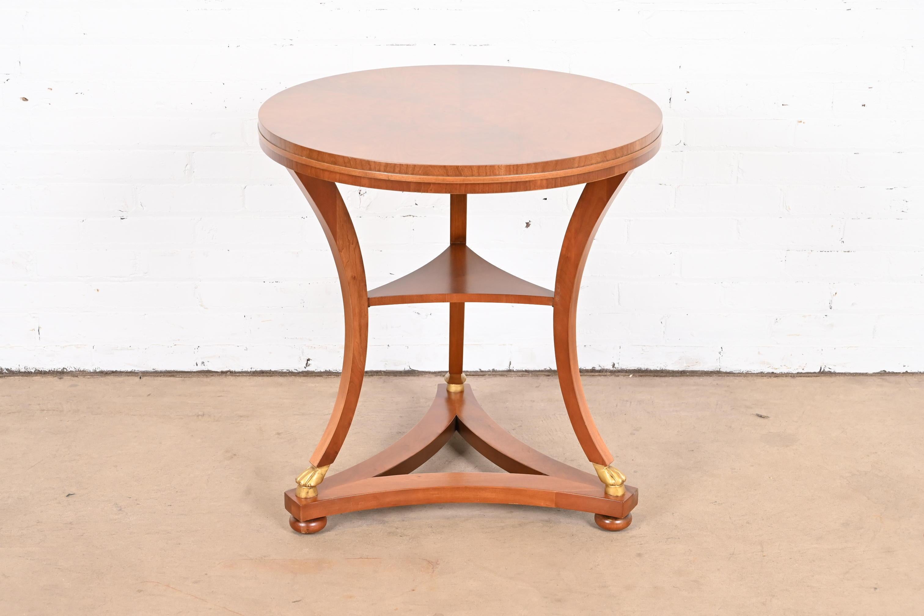 Baker Furniture French Empire Mahogany Tea Table, Newly Refinished For Sale 7