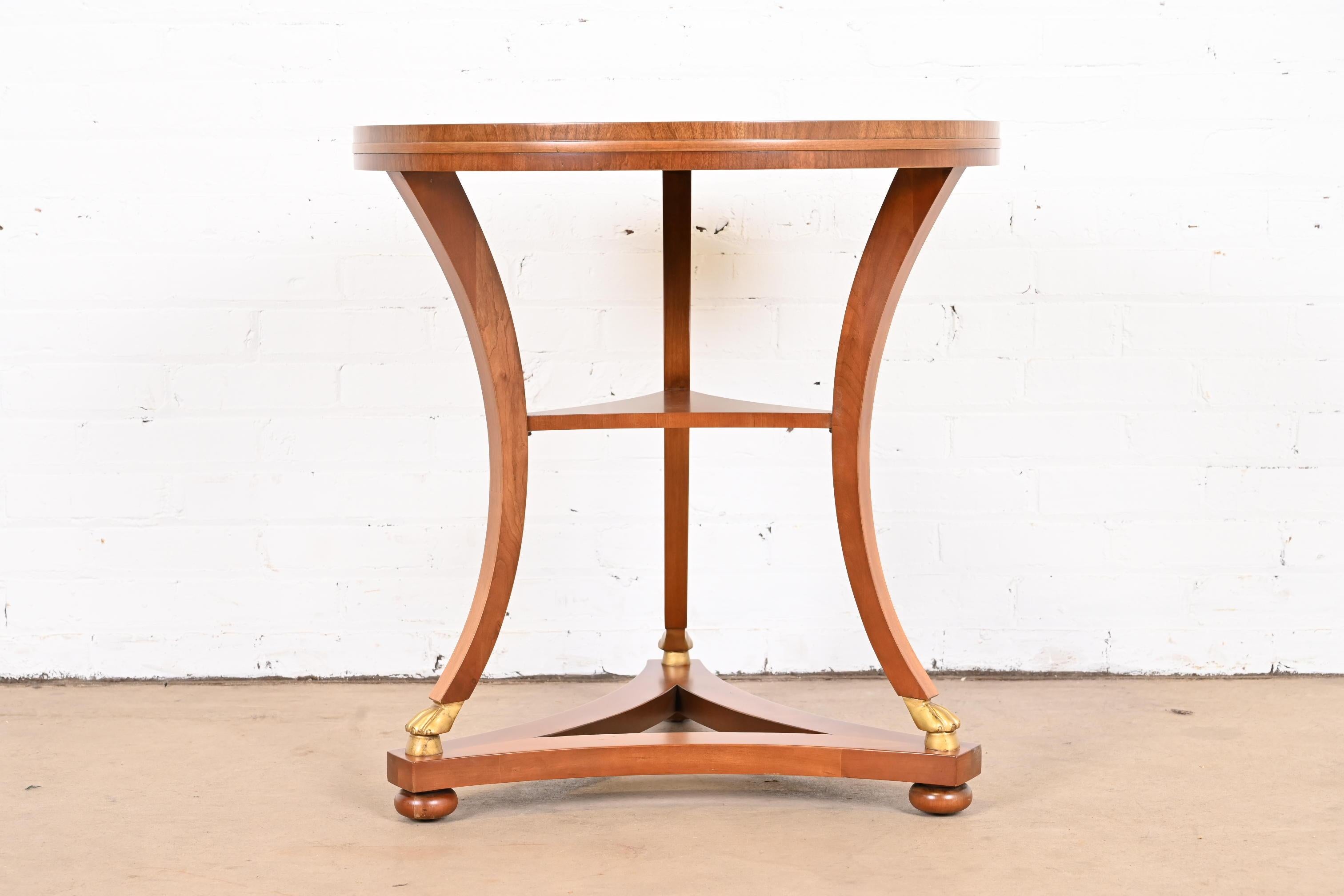 Baker Furniture French Empire Mahogany Tea Table, Newly Refinished For Sale 8