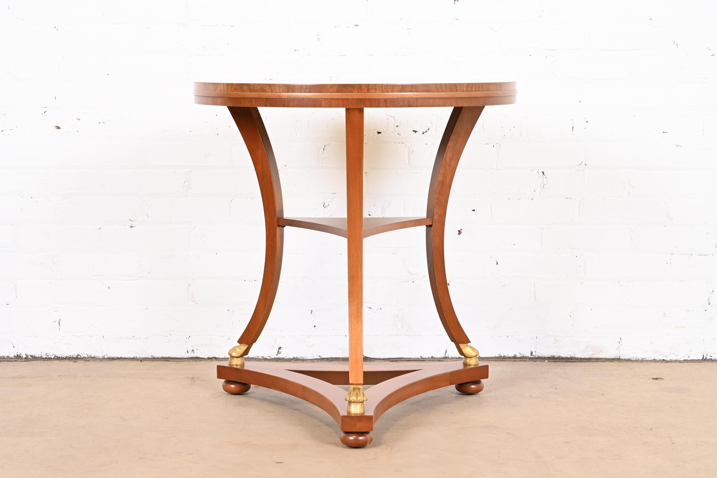 American Baker Furniture French Empire Mahogany Tea Table, Newly Refinished For Sale