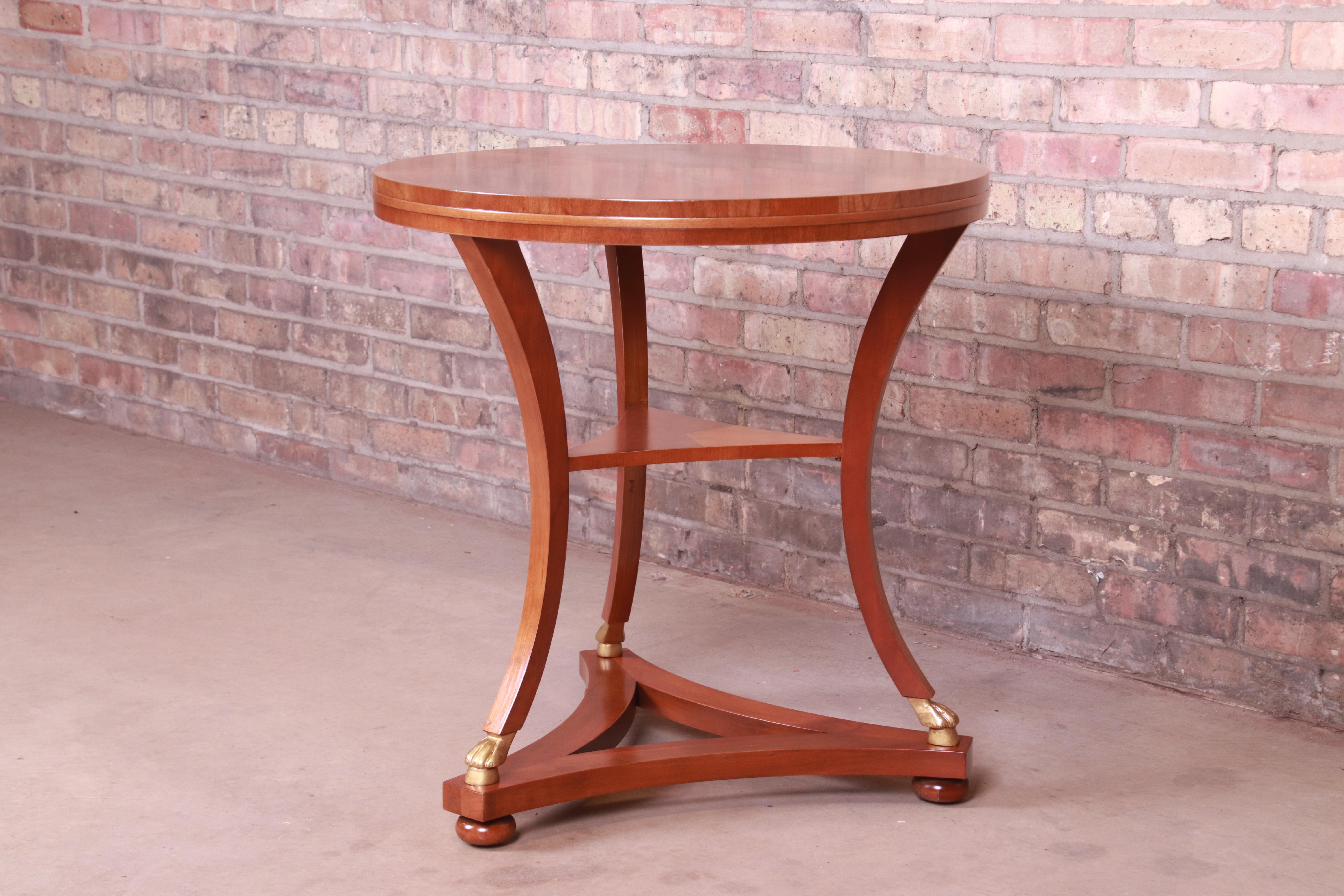 Baker Furniture French Empire Mahogany Tea Table, Newly Refinished In Good Condition In South Bend, IN