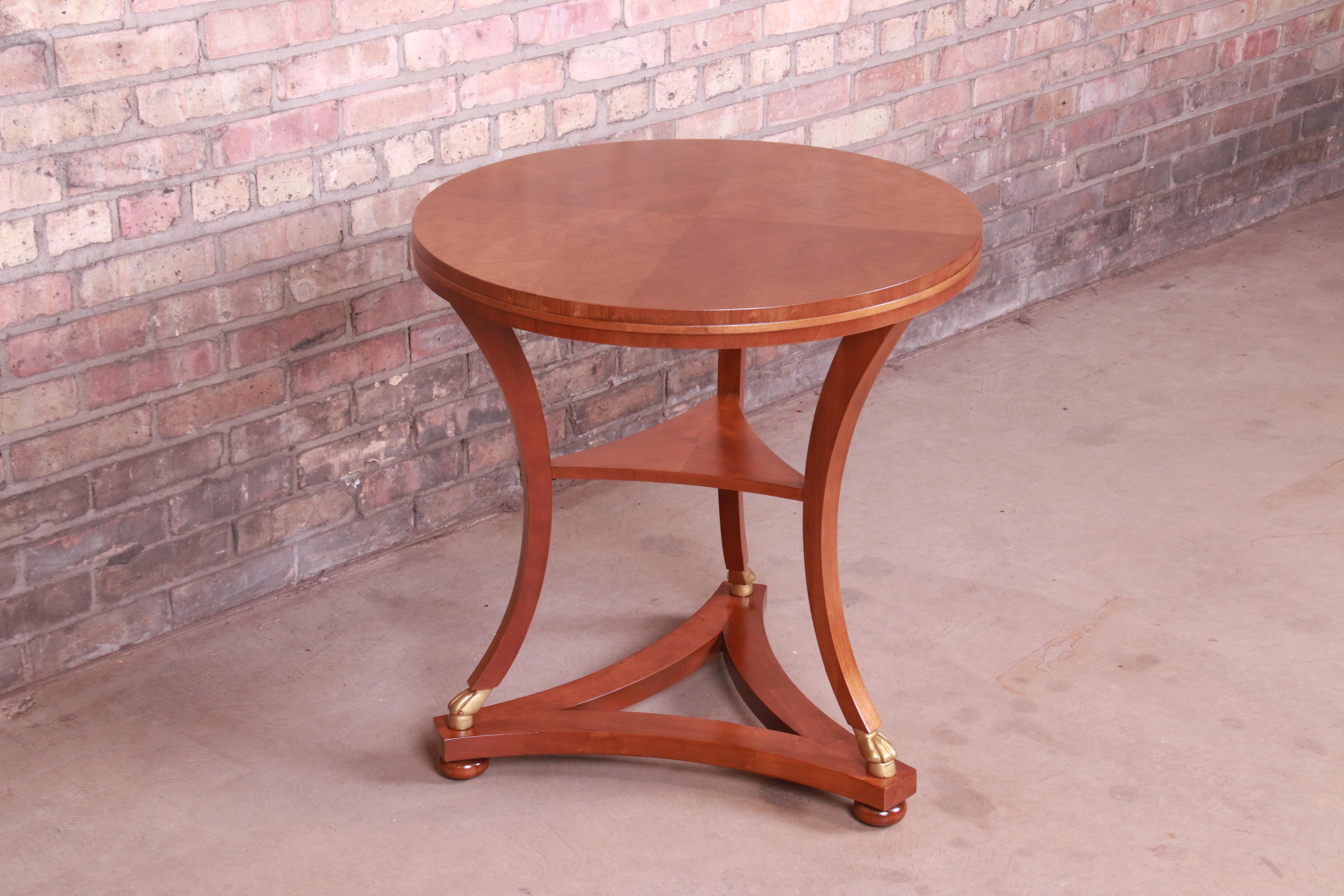 20th Century Baker Furniture French Empire Mahogany Tea Table, Newly Refinished