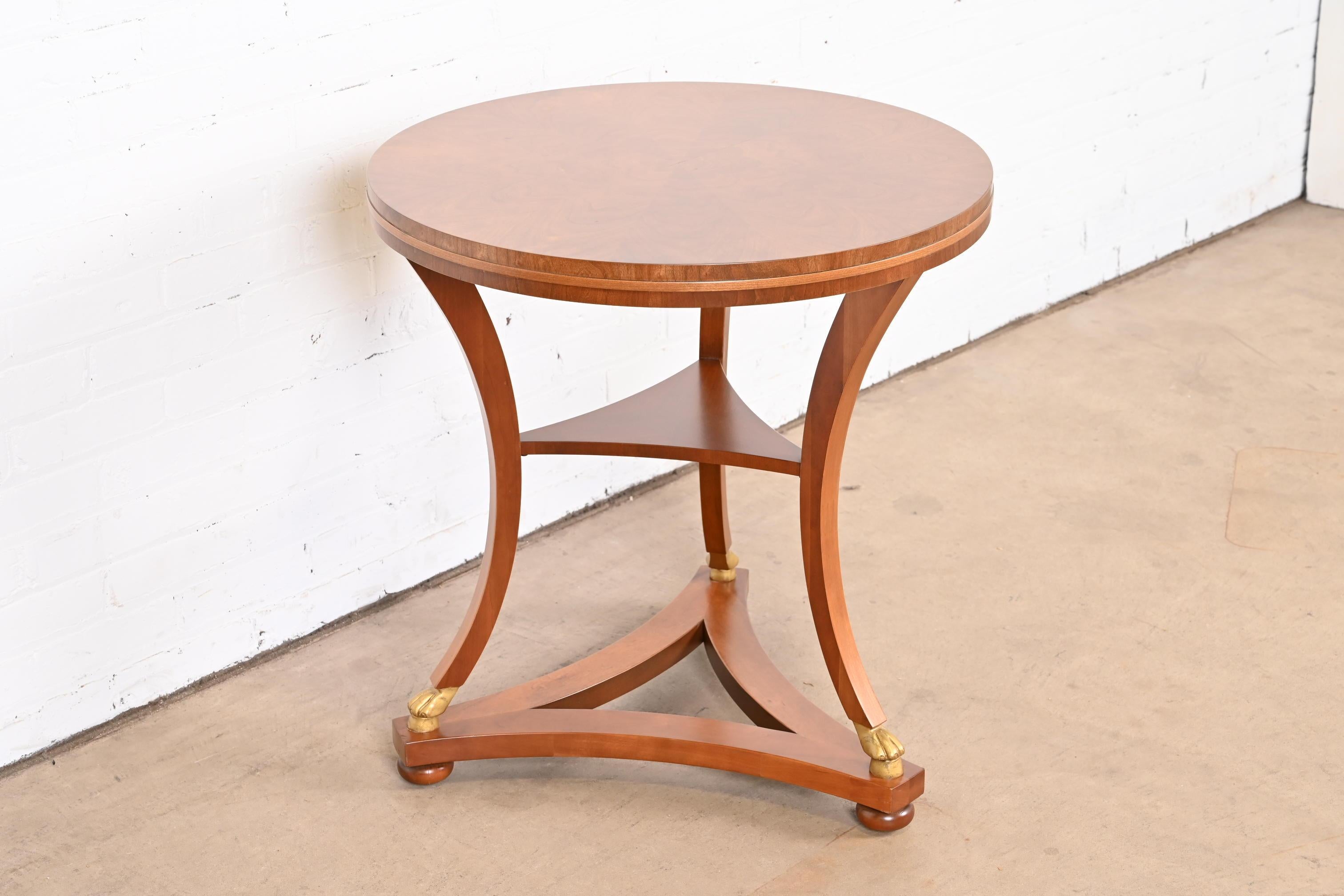 Baker Furniture French Empire Mahogany Tea Table, Newly Refinished For Sale 1