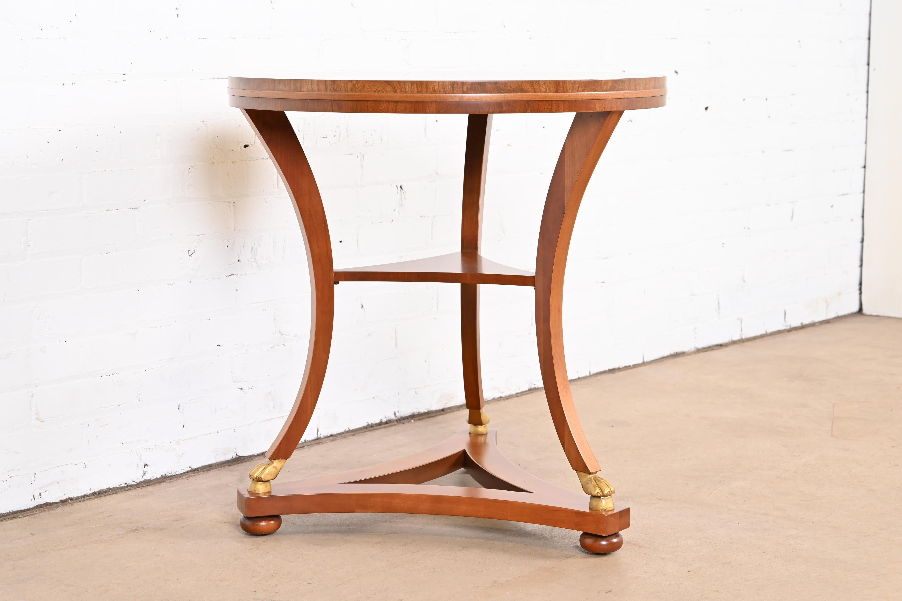 Baker Furniture French Empire Mahogany Tea Table, Newly Refinished For Sale 2