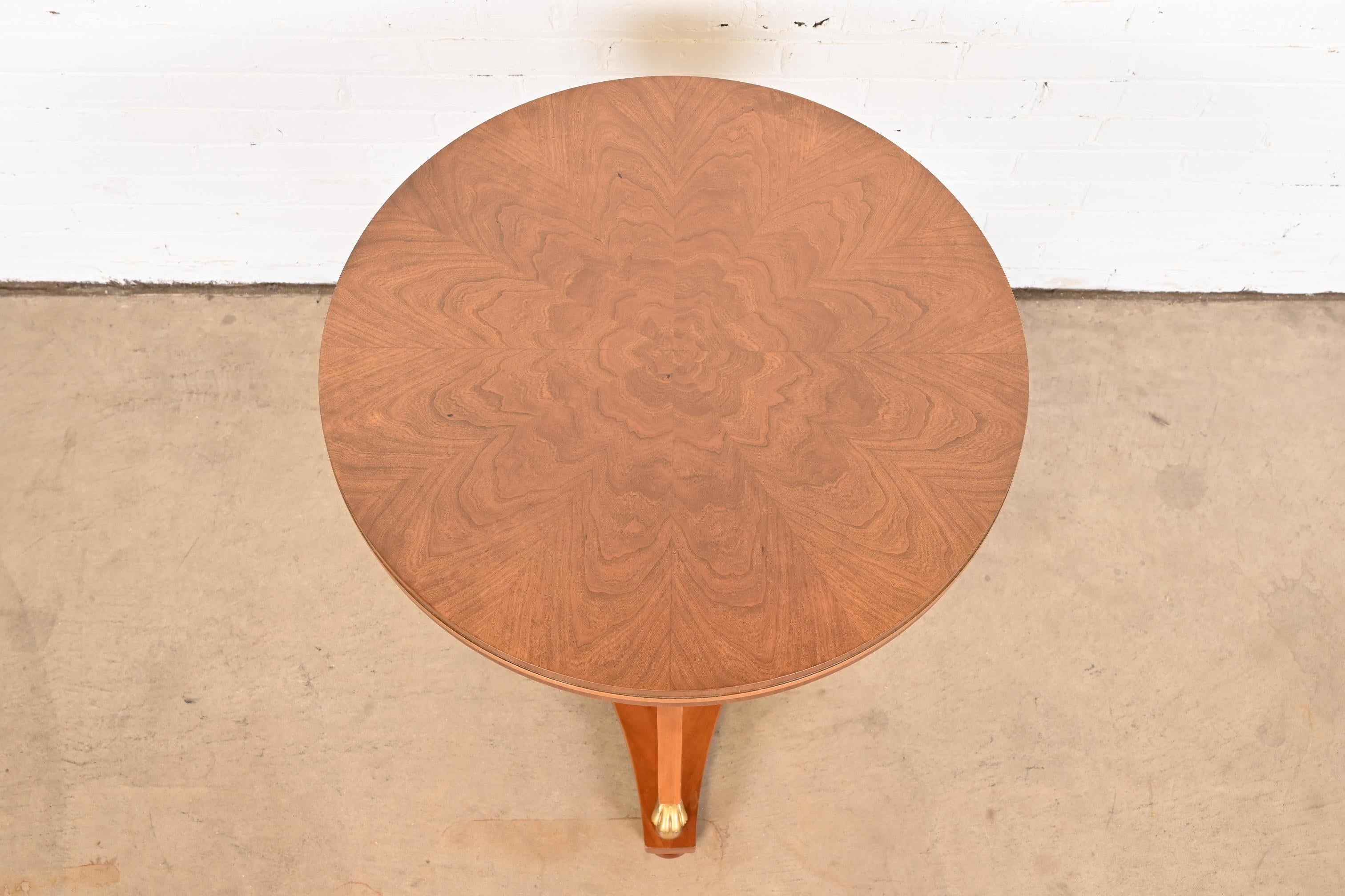 Baker Furniture French Empire Mahogany Tea Table, Newly Refinished For Sale 3