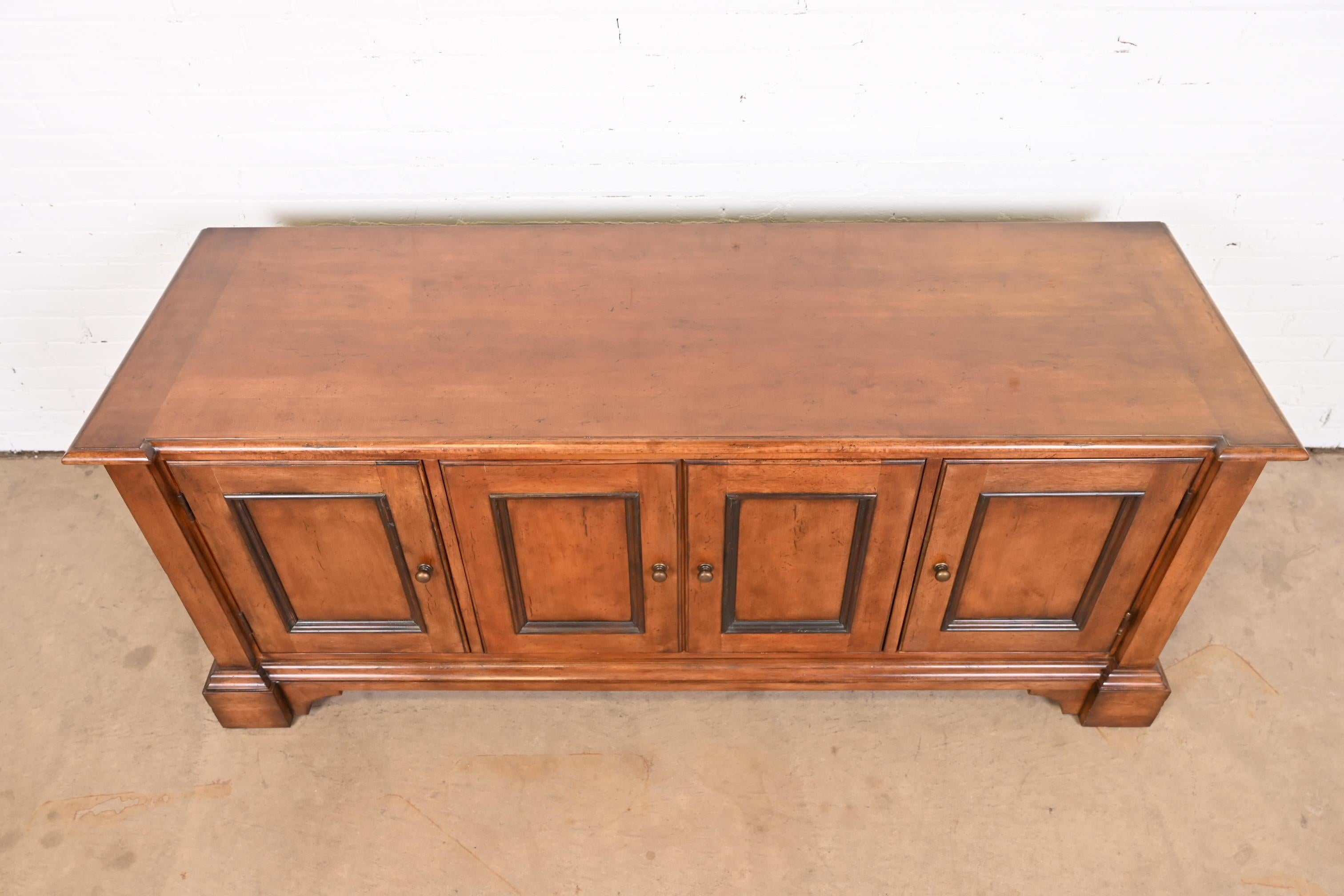 Baker Furniture French Louis Philippe Walnut Credenza or Media Cabinet 7