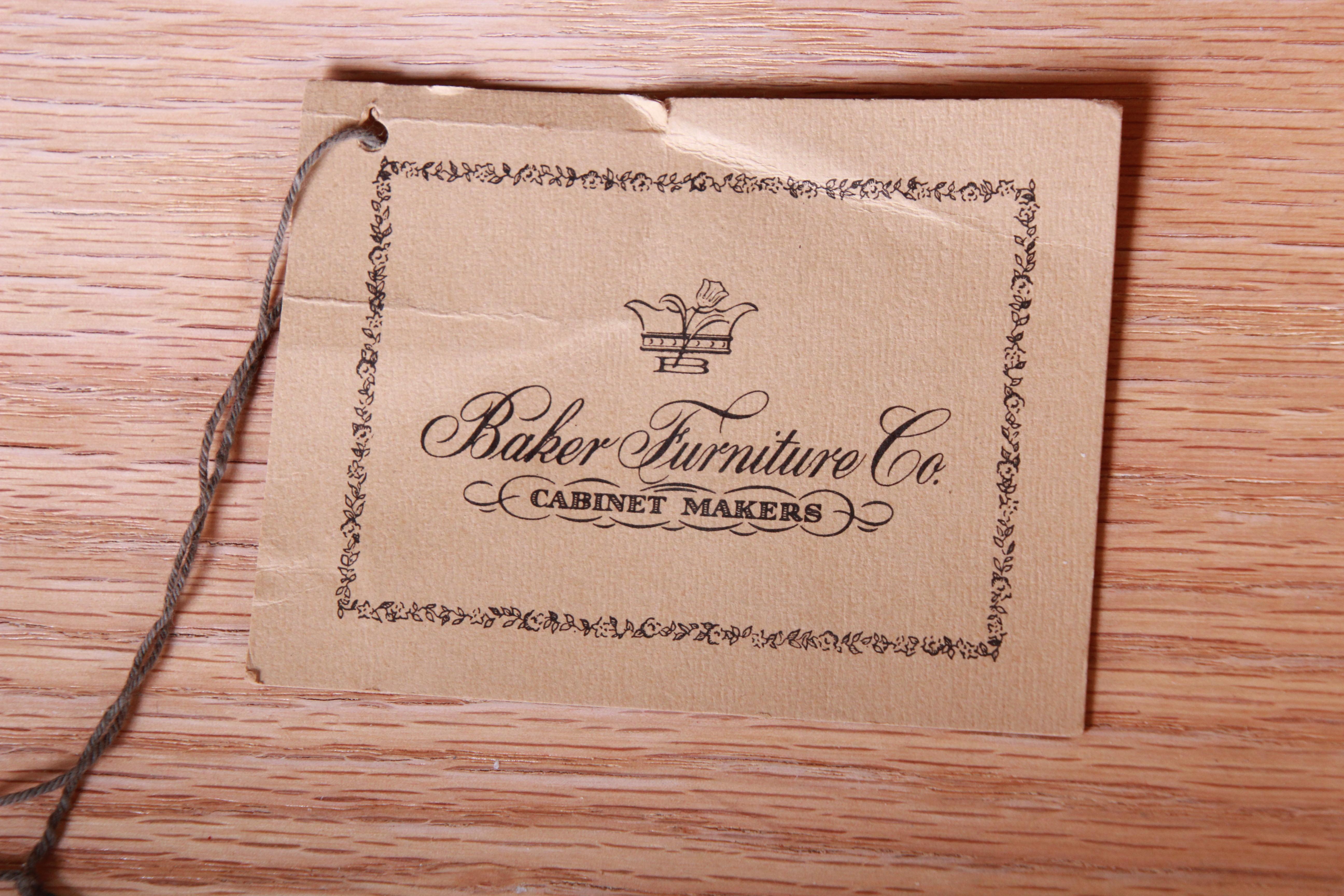 Baker Furniture French Louis XV Burl Wood Leather Top Bureau Plat Desk 13