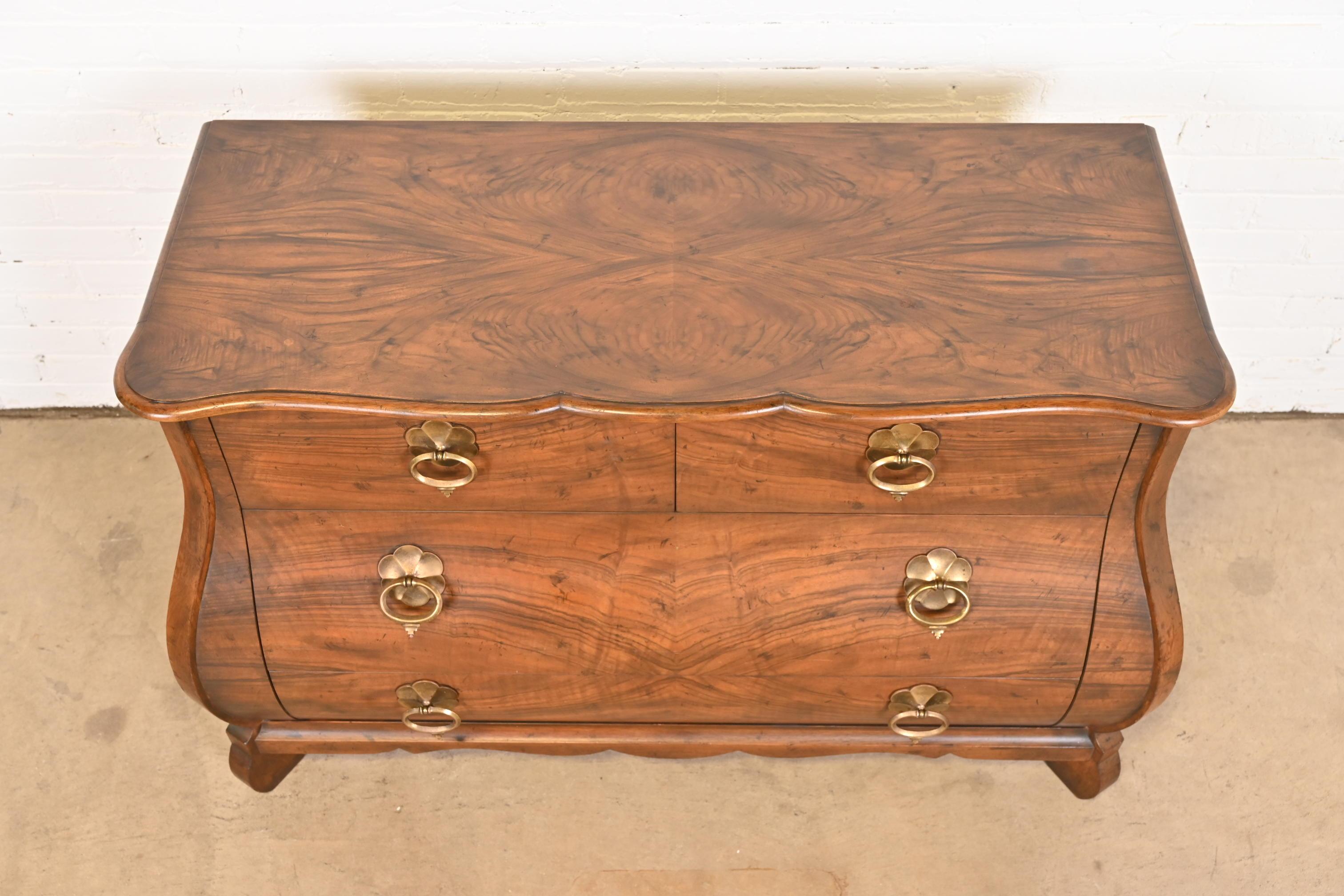 Baker Furniture French Louis XV Burled Walnut Bombay Form Chest of Drawers 9