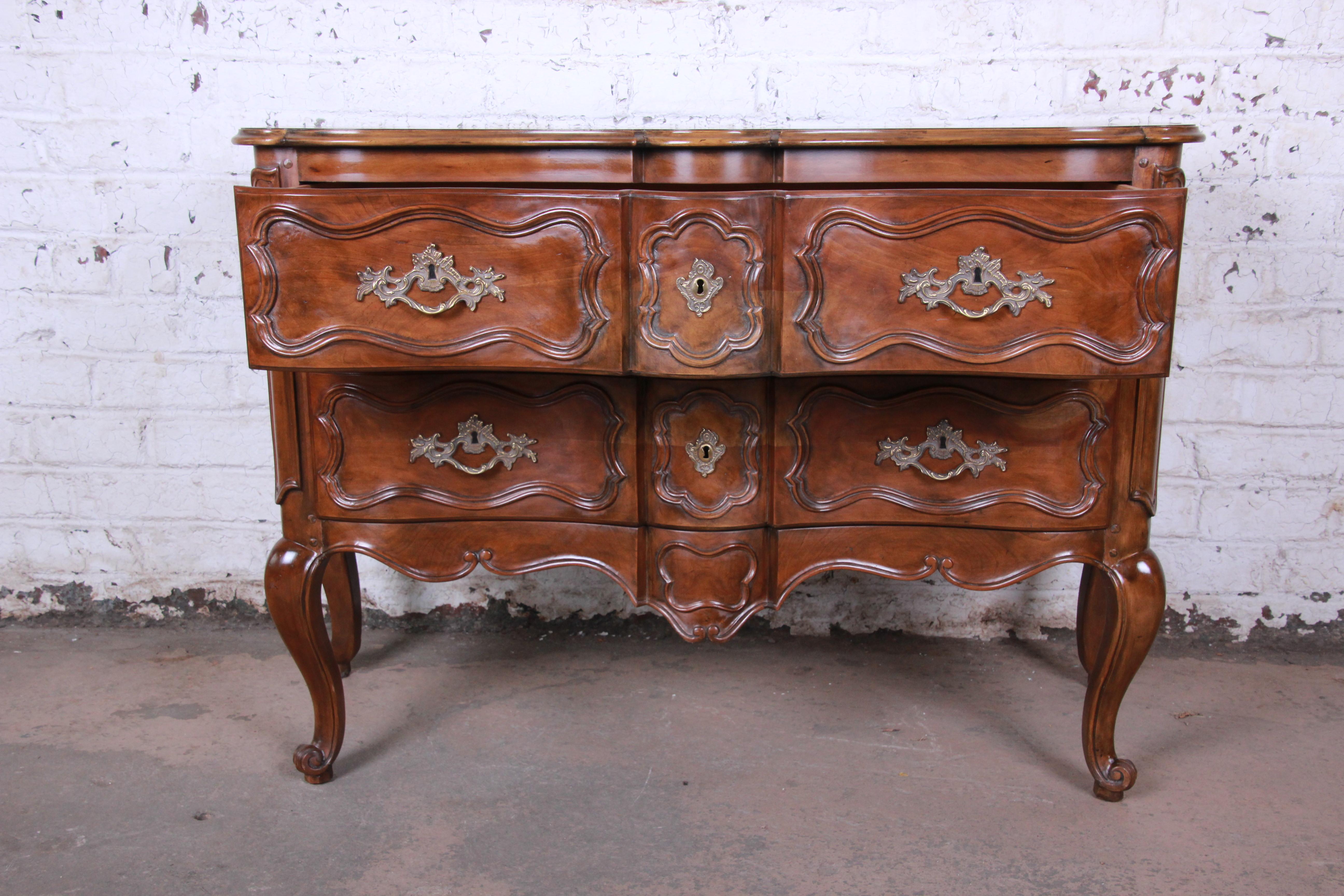 Brass Baker Furniture French Louis XV Style Sideboard Server or Commode