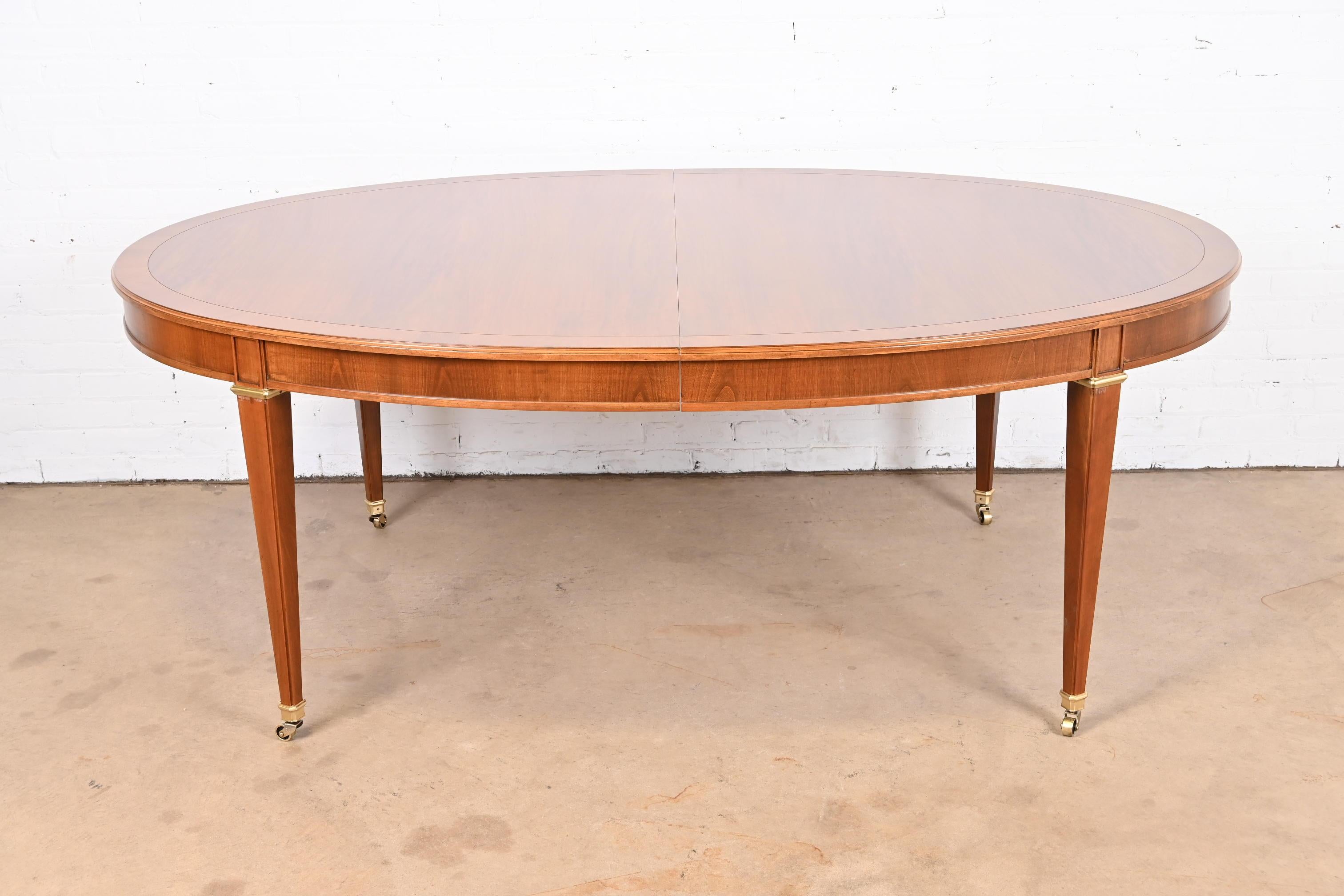 Baker Furniture French Louis XVI Burled Walnut Dining Table, Newly Refinished 3